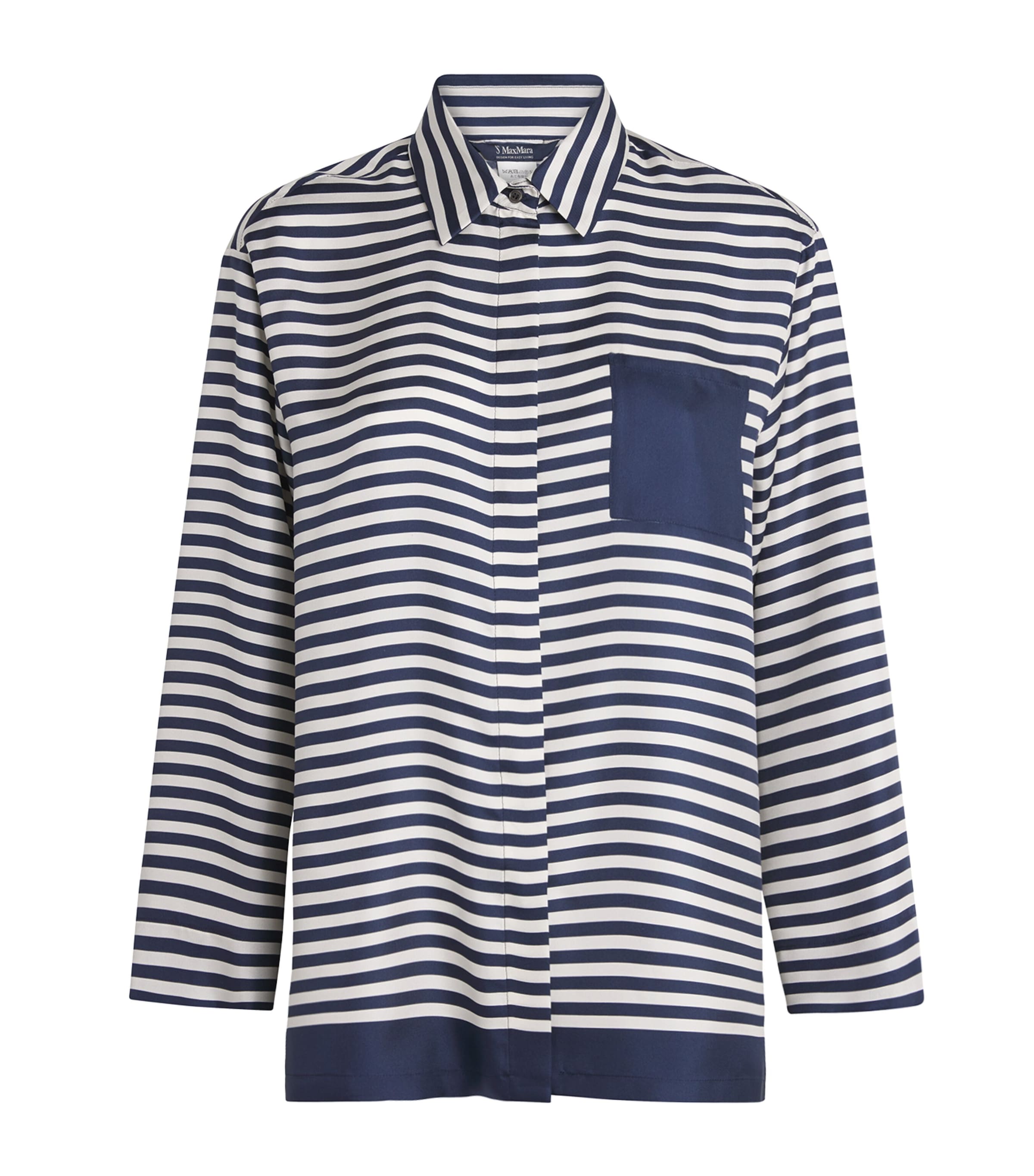 Max Mara Relaxed Fit Striped Shirt In Beige