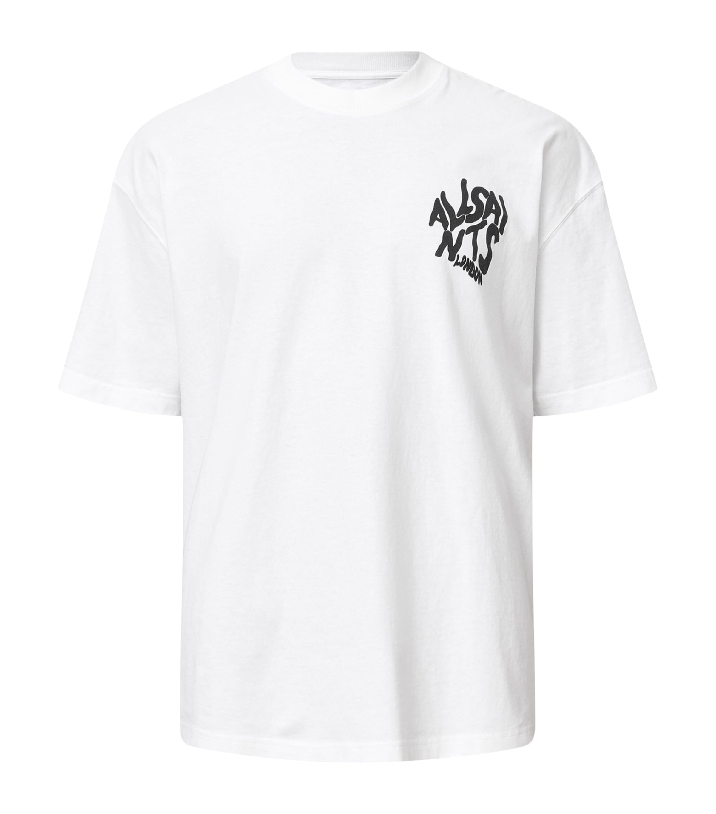 Allsaints Orlando Logo Print Oversized T-shirt In White
