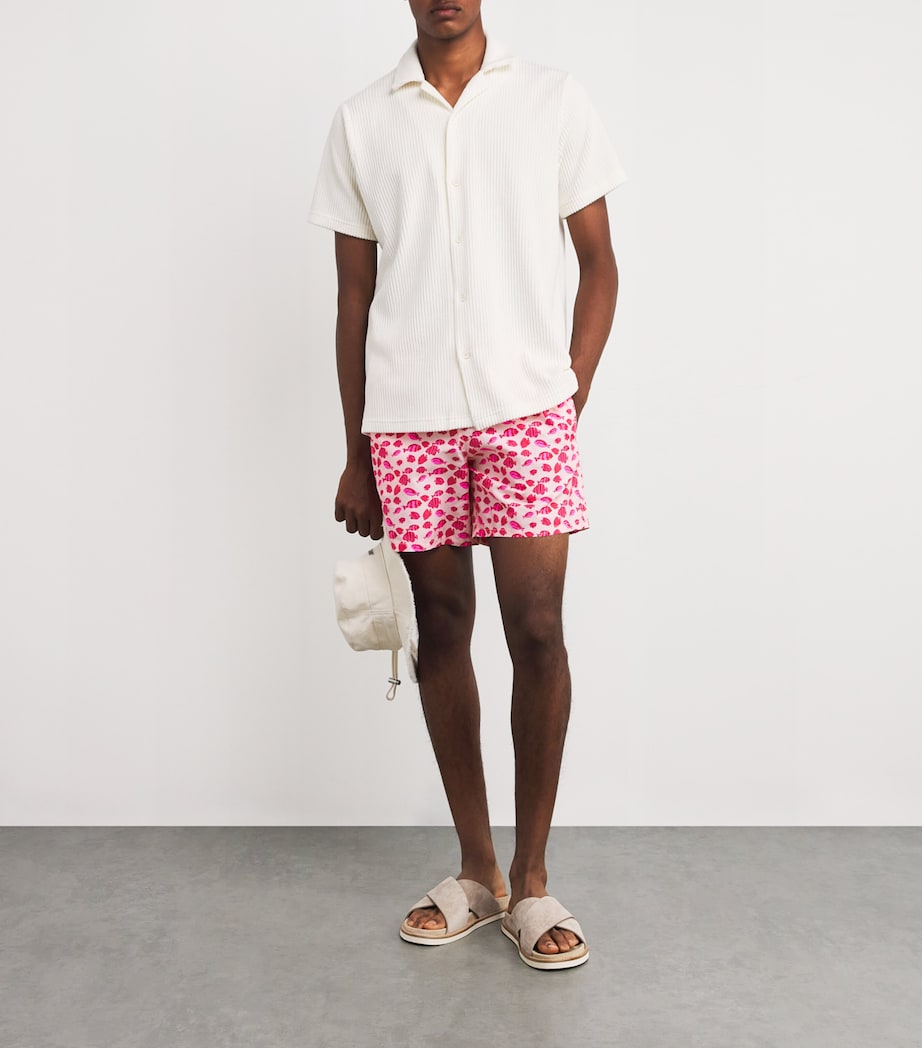 Fish Print Moorea Swim Shorts 159-PEONY Image 2