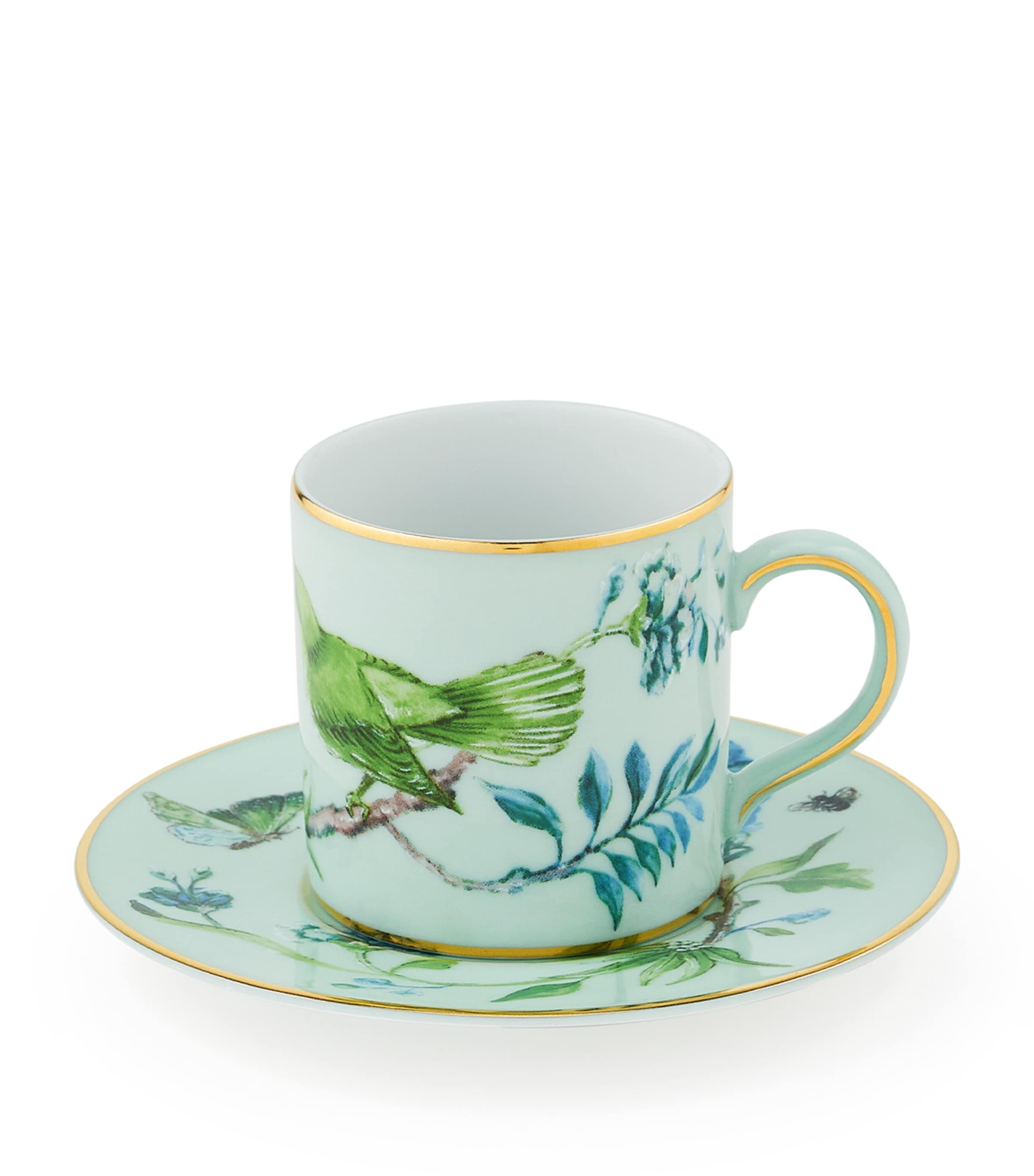 Shop Aquazzura Secret Garden Coffee Cup And Saucer In Green