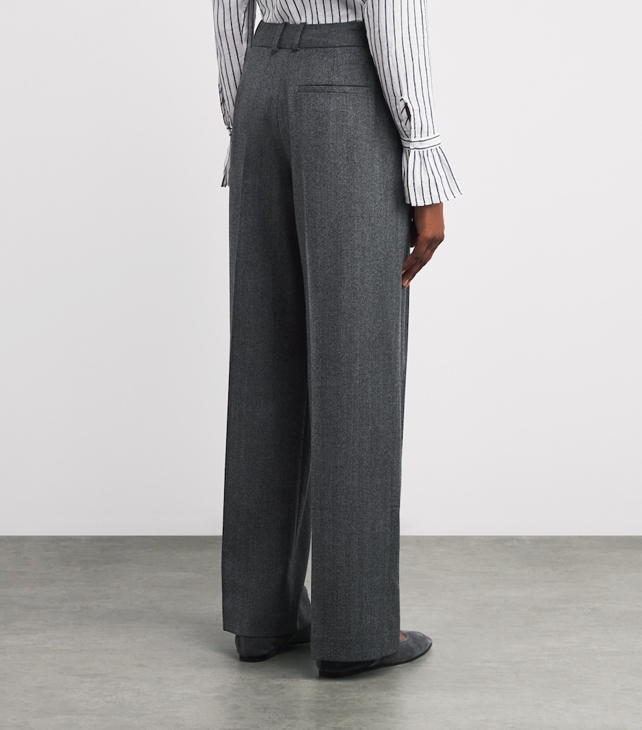 Wool Rampling Trousers GREY HERRINGBONE Image 4