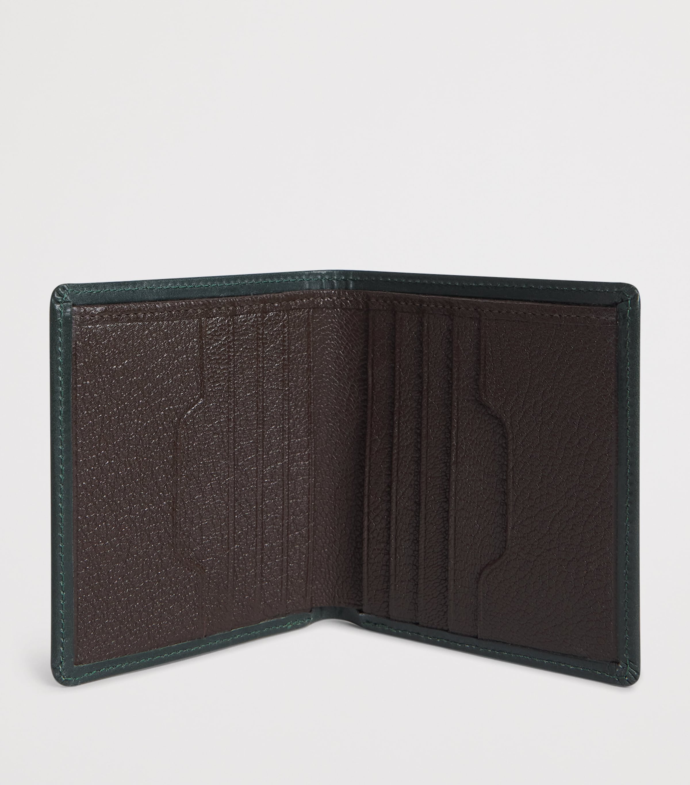 Swaine Leather Compact Bifold Wallet Green Image 2