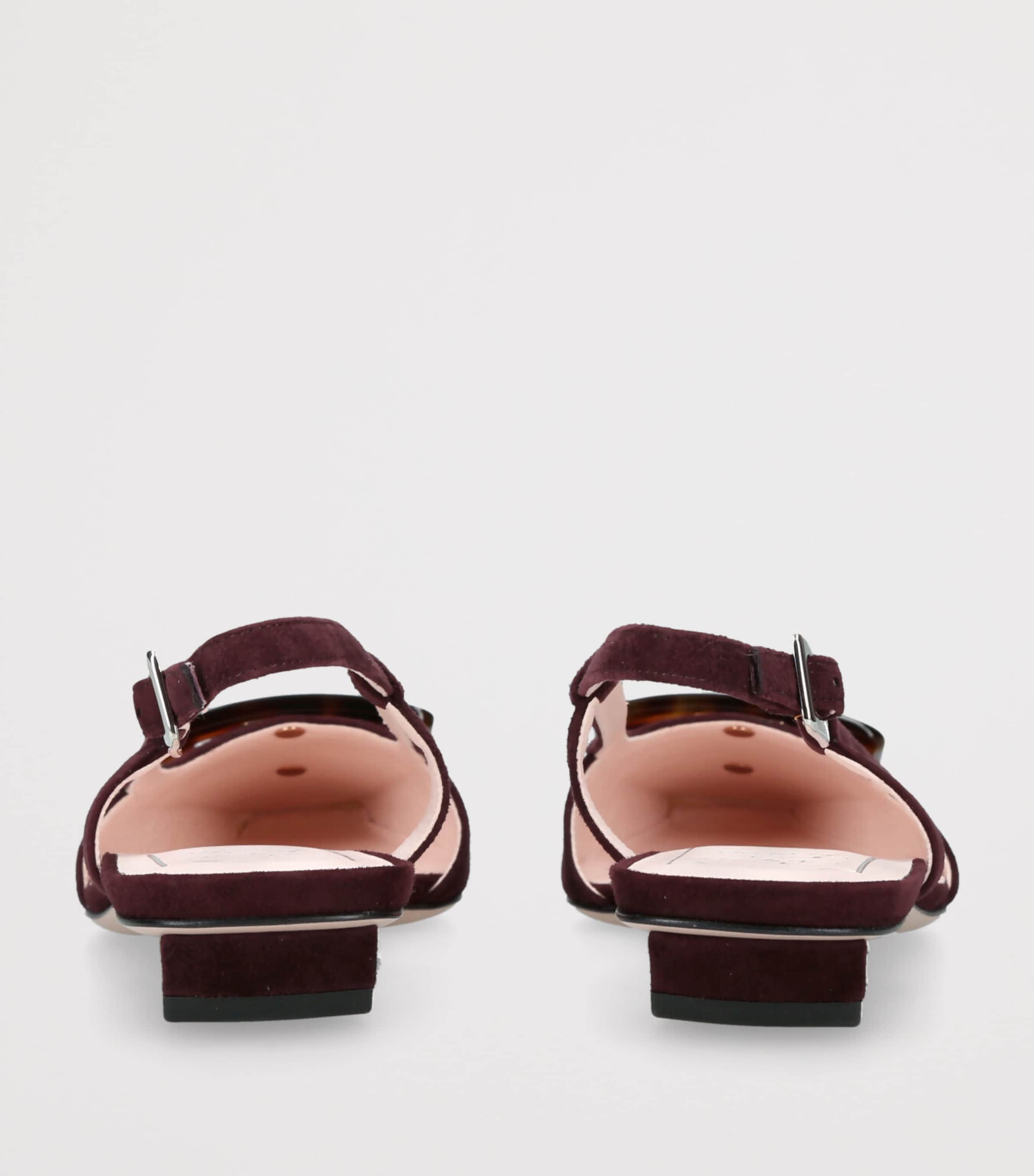 Suede Belle Vivier Slingback Pumps 25 WINE COMB Image 2