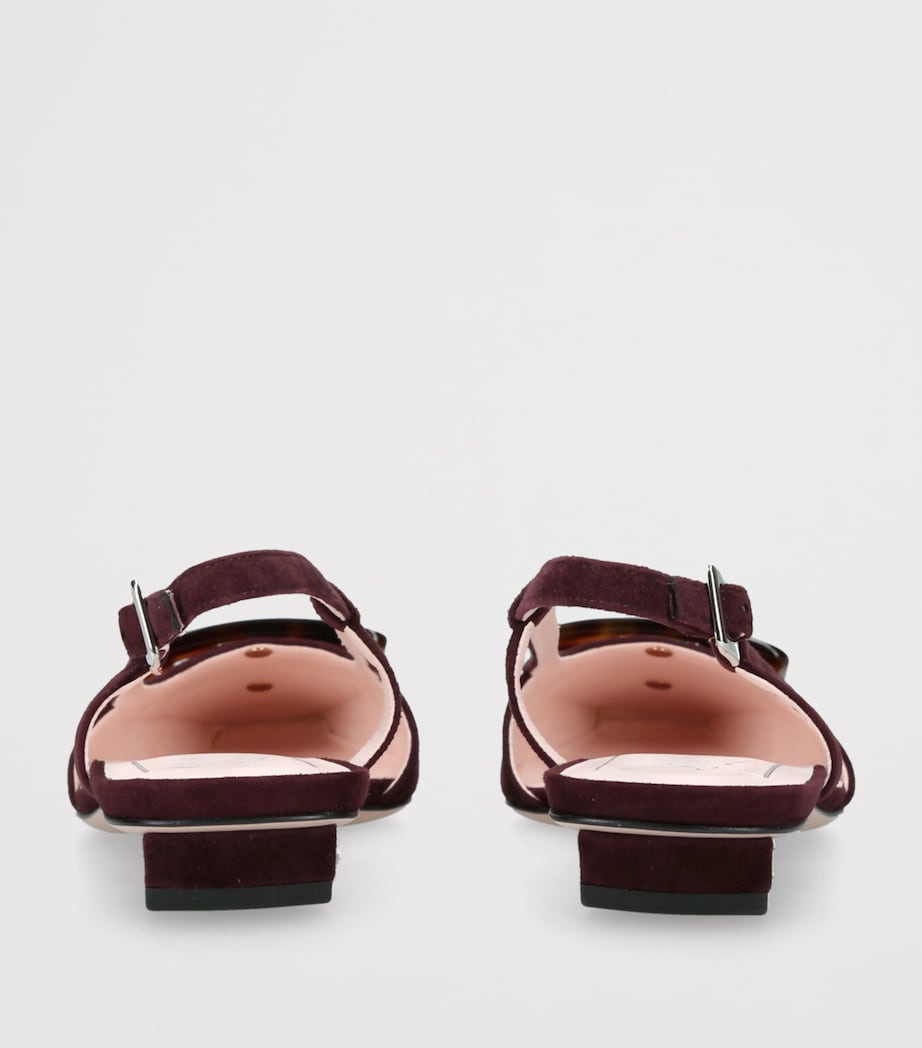 Suede Belle Vivier Slingback Pumps 25 WINE COMB Image 2