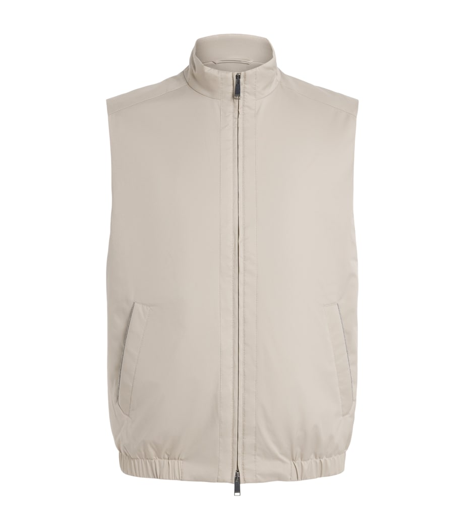Eton Mens Lightweight Gilet Beige Ligh Image 1
