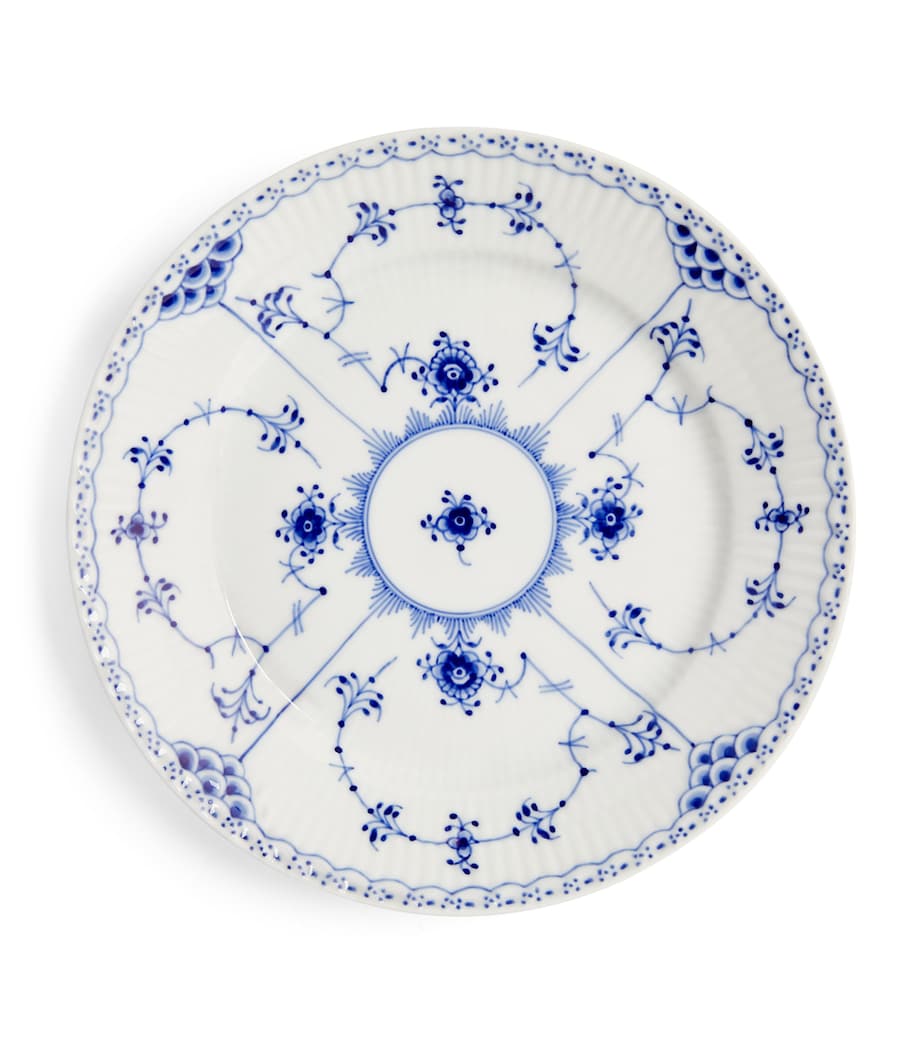 Blue Fluted Half Lace Plate (19cm) BLUE Image 1