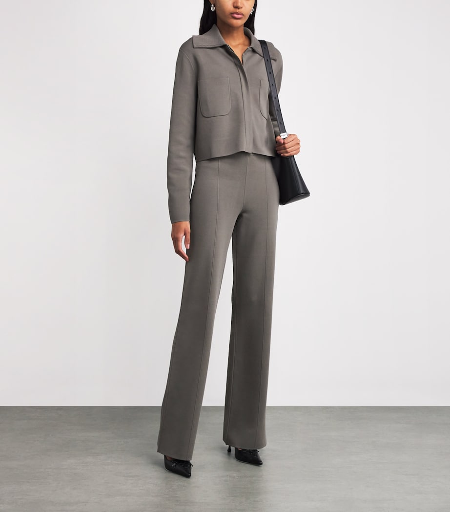 Knitted Milano Flared Trousers MUSHROOM Image 2