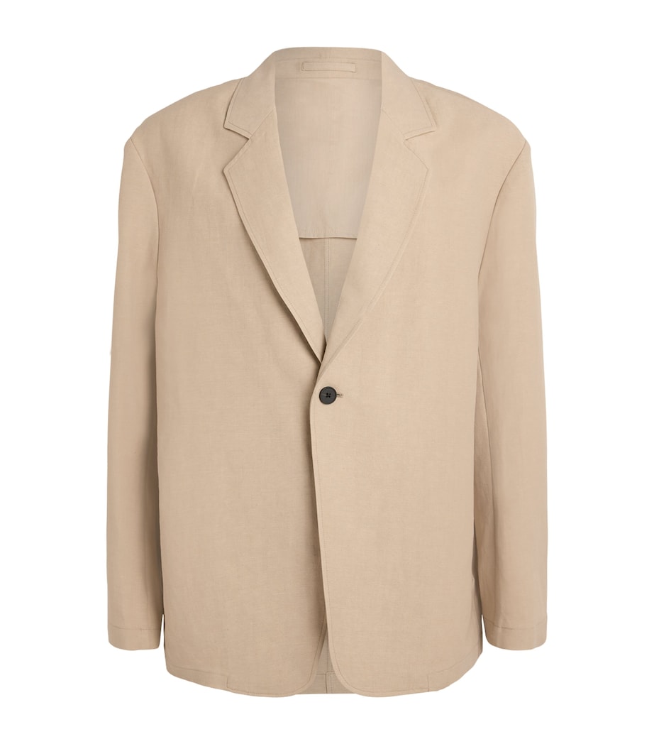 Studio Nicholson Mens Linen-Wool Single-Breasted Blazer Sand Image 1