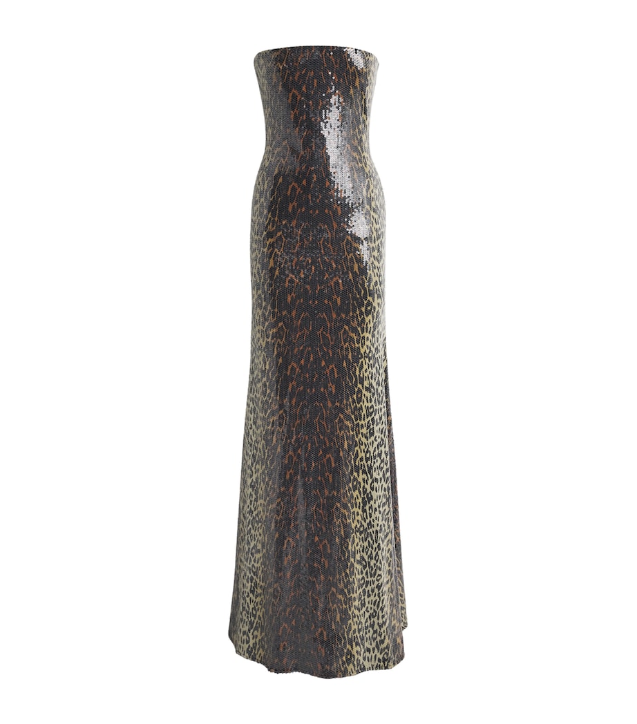 Sequinned Leopard Print Gown LEOPARD PRINT Image 1