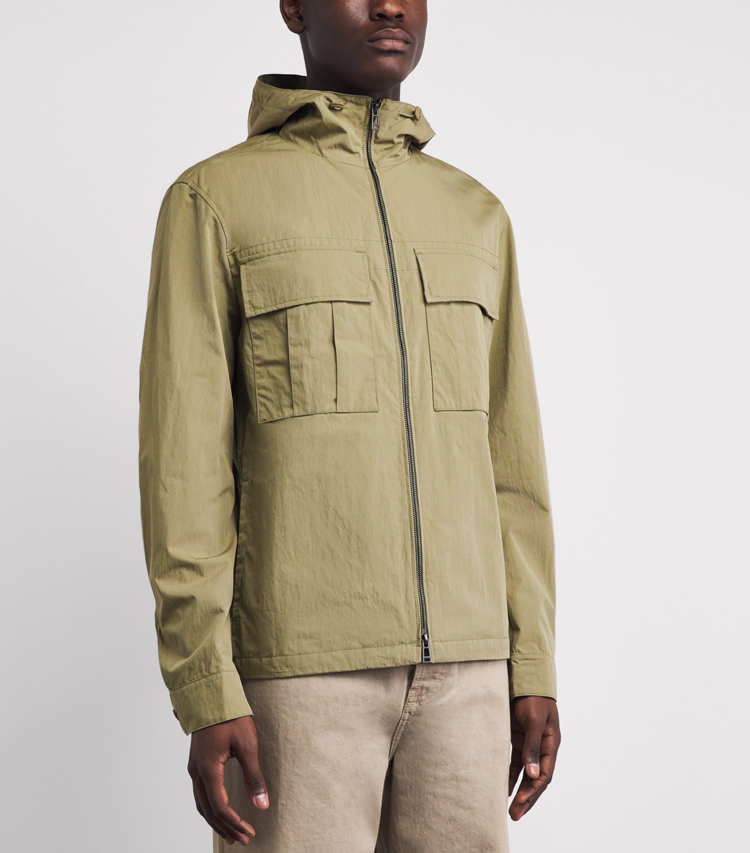 Belstaff Mens Cotton-Blend Container Hooded Jacket Fatigue Greenftggn Image 4