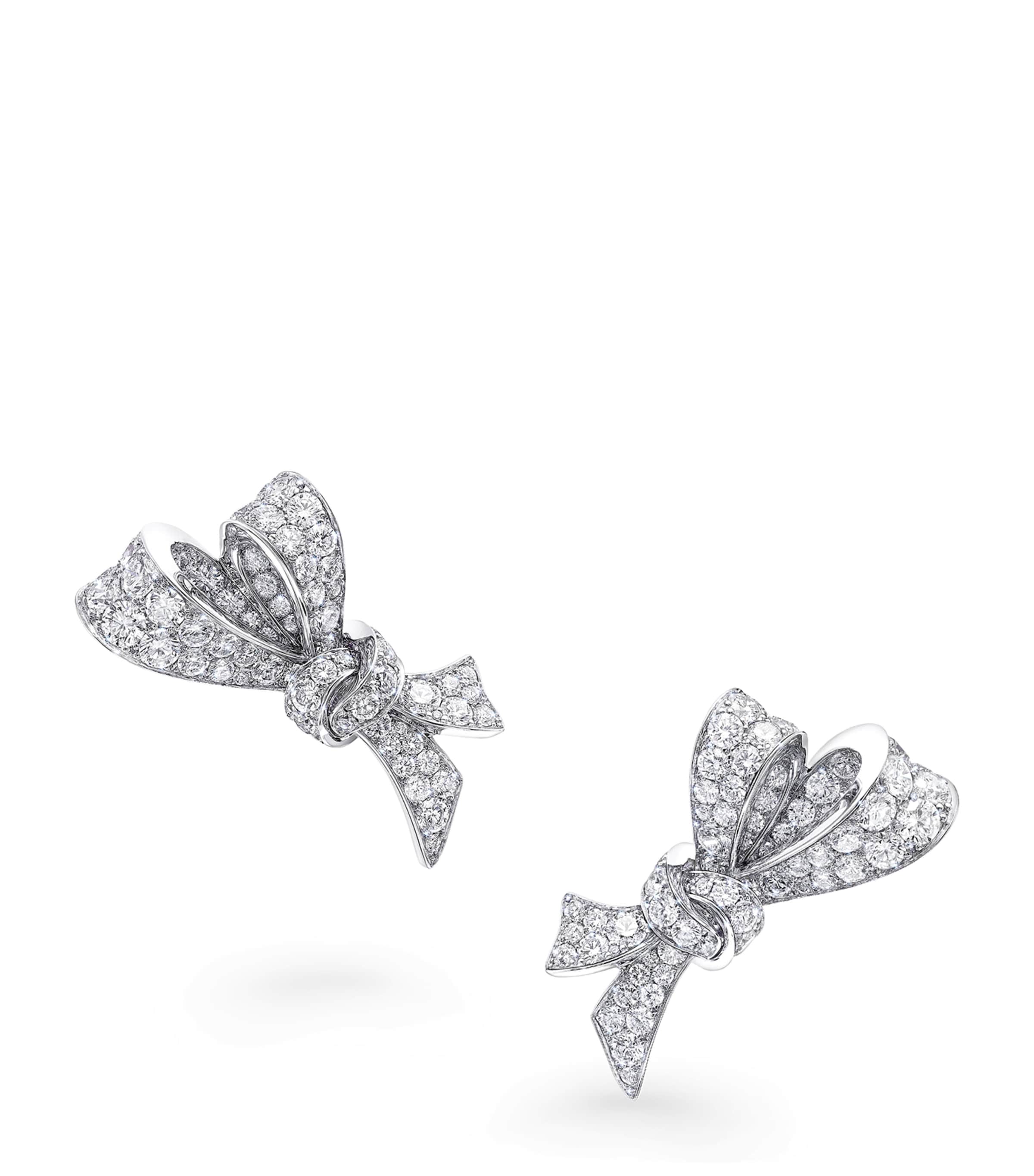 Graff White Gold and Diamond Tilda's Bow Stud Earrings White Gold Image 1