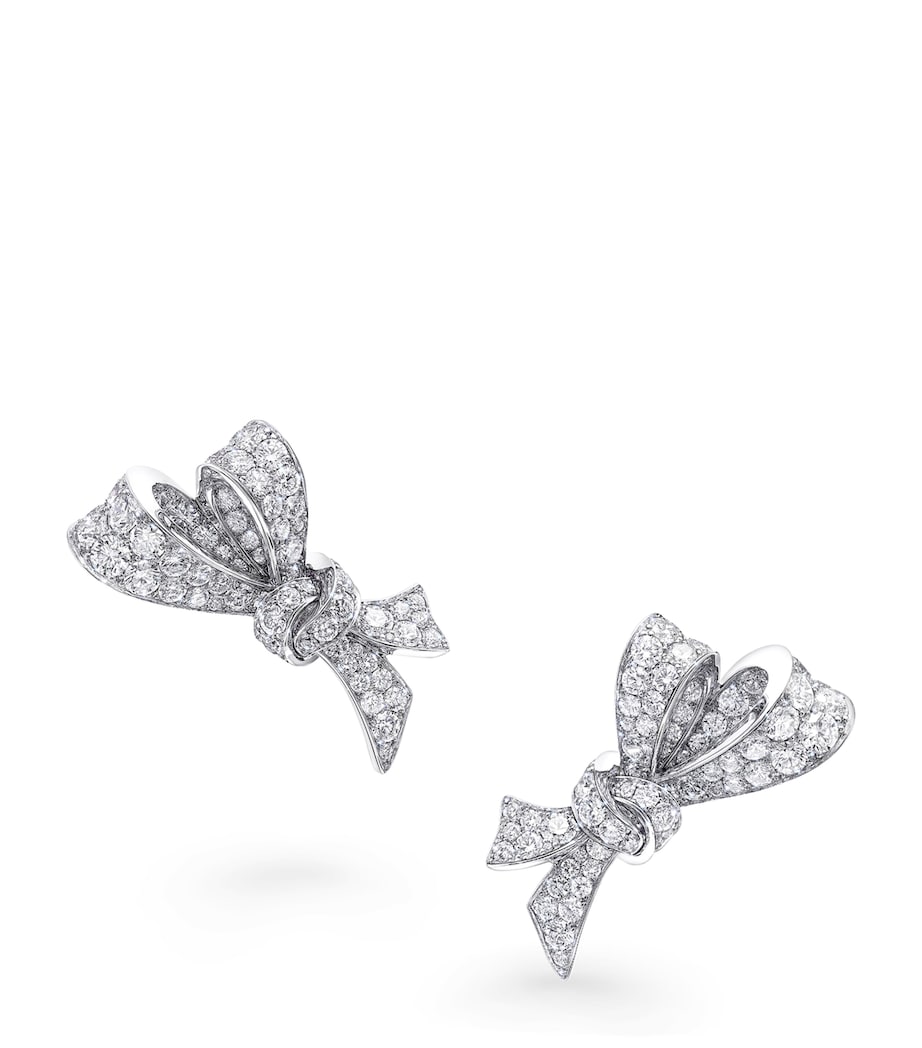 White Gold and Diamond Tilda's Bow Stud Earrings WHITE GOLD Image 1