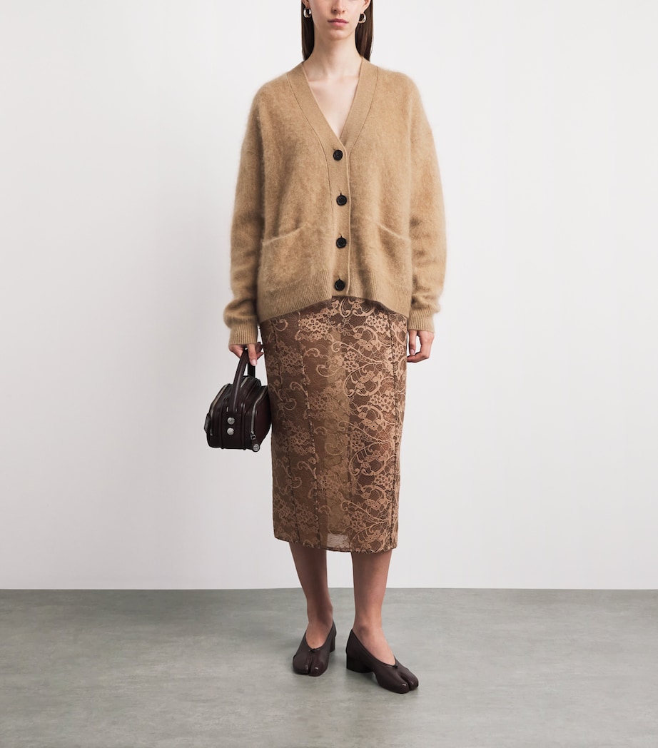 Acne Studios Womens Cashmere Relaxed Cardigan Adv Light Brown Image 2