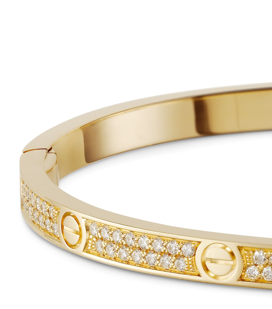 LOVE Small Yellow Gold Diamond-Paved Bracelet YELLOW GOLD Image 6
