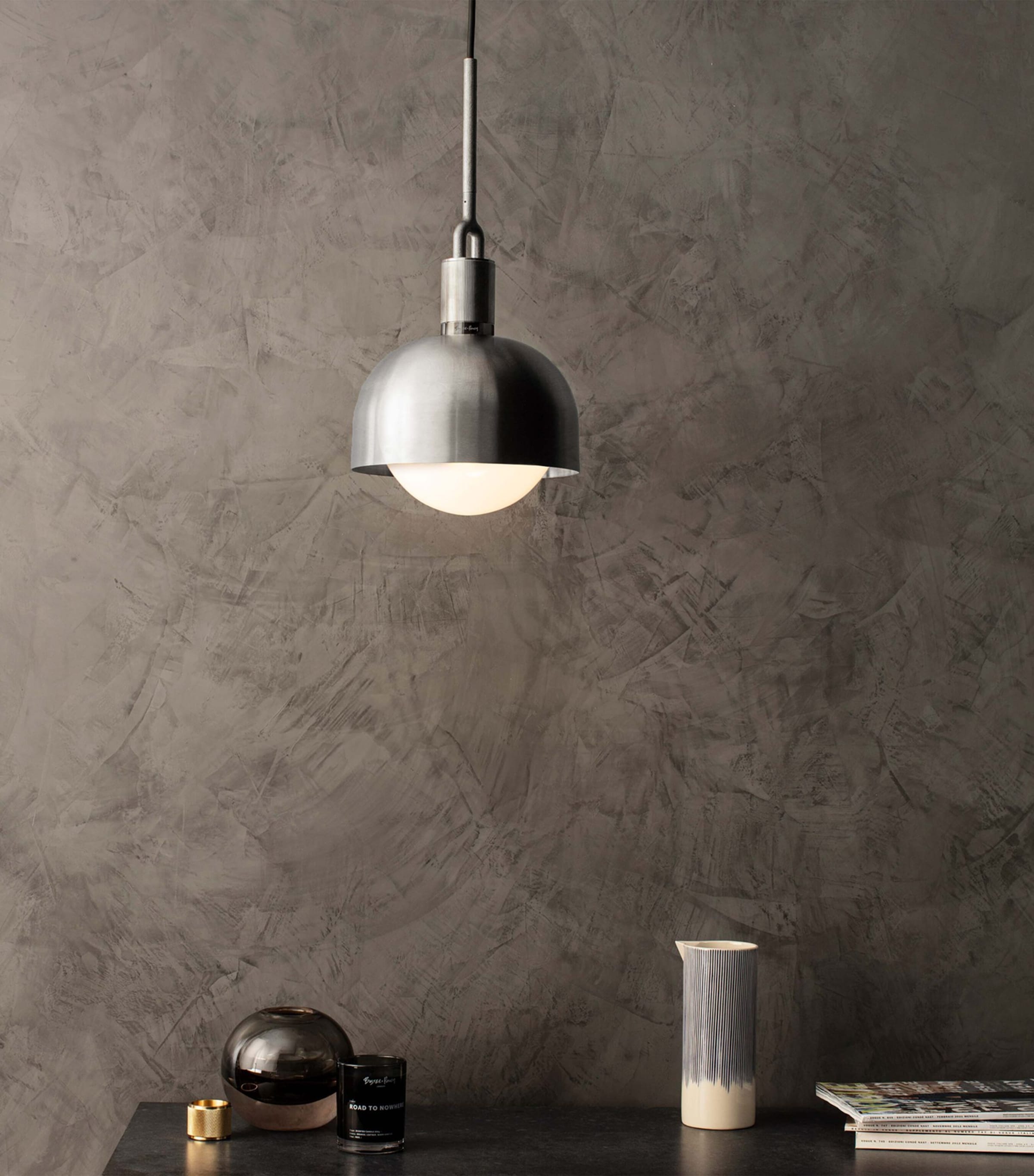 Globe Forked Pendant Light STEEL Image 2