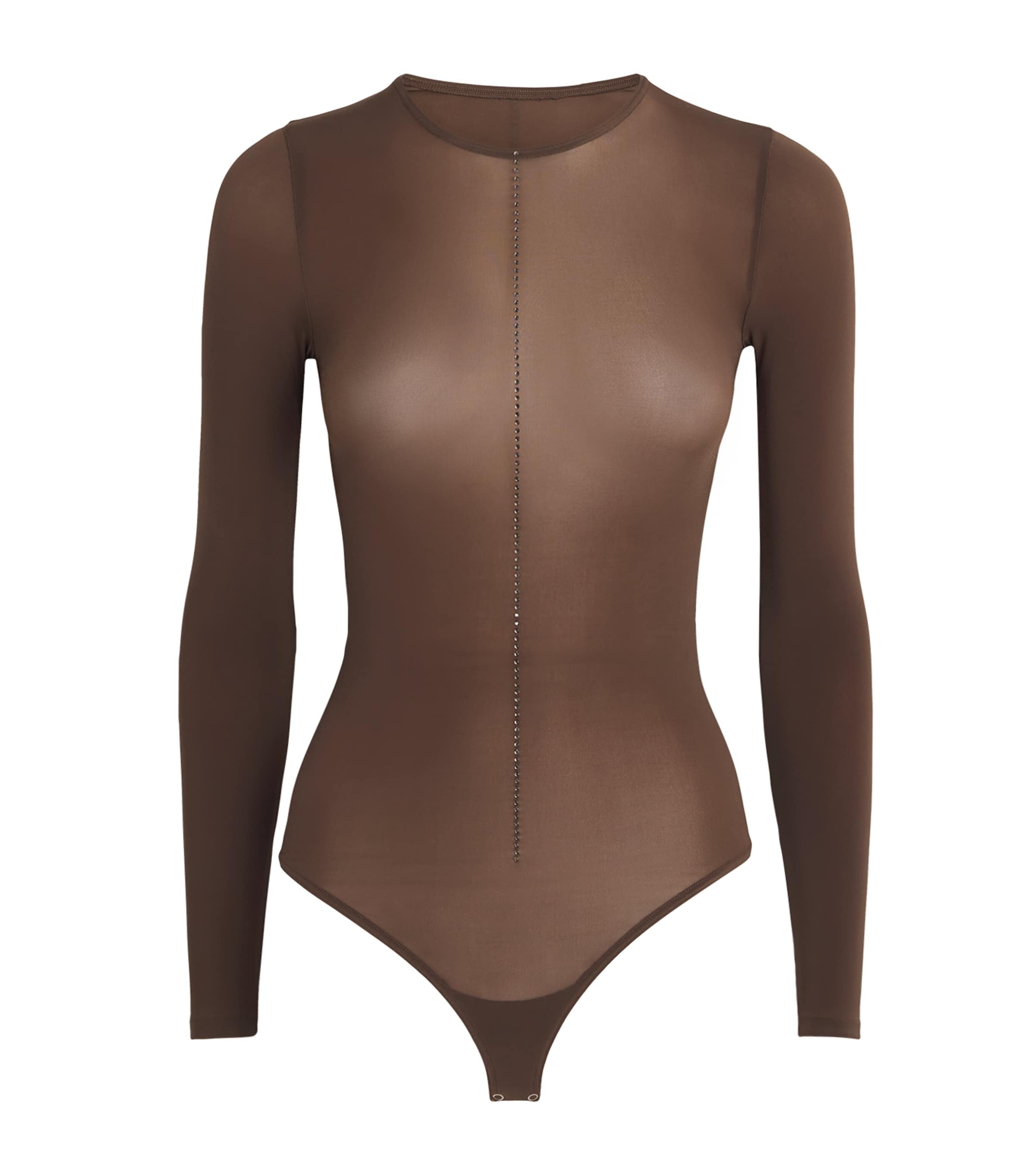 Crystal-Embellished Bodysuit 8080 UMBER/JET NUT Image 1