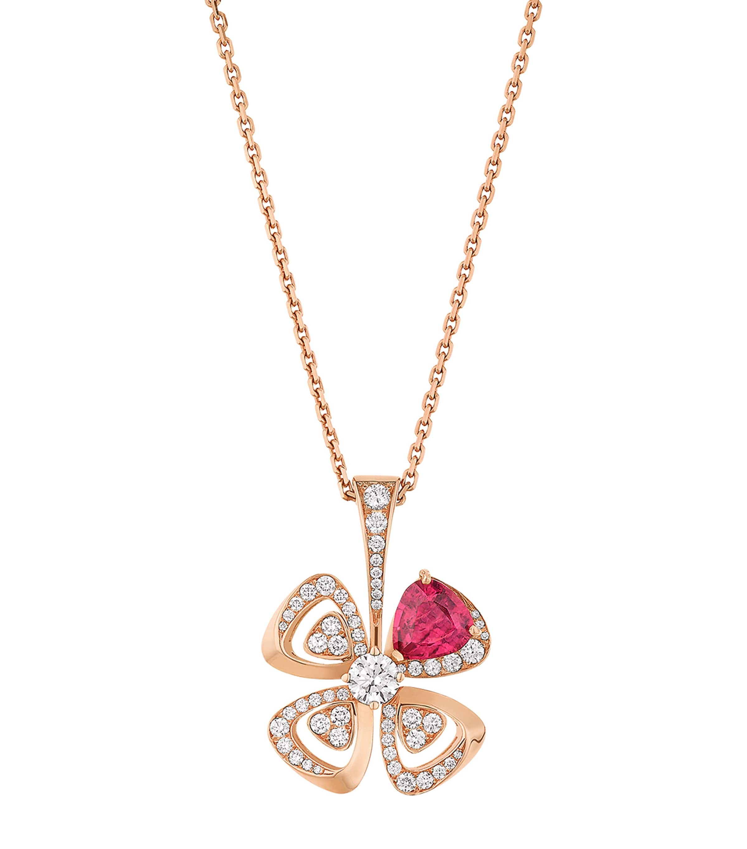 Bvlgari Rose Gold, Diamond And Rubellite Fiorever Necklace
