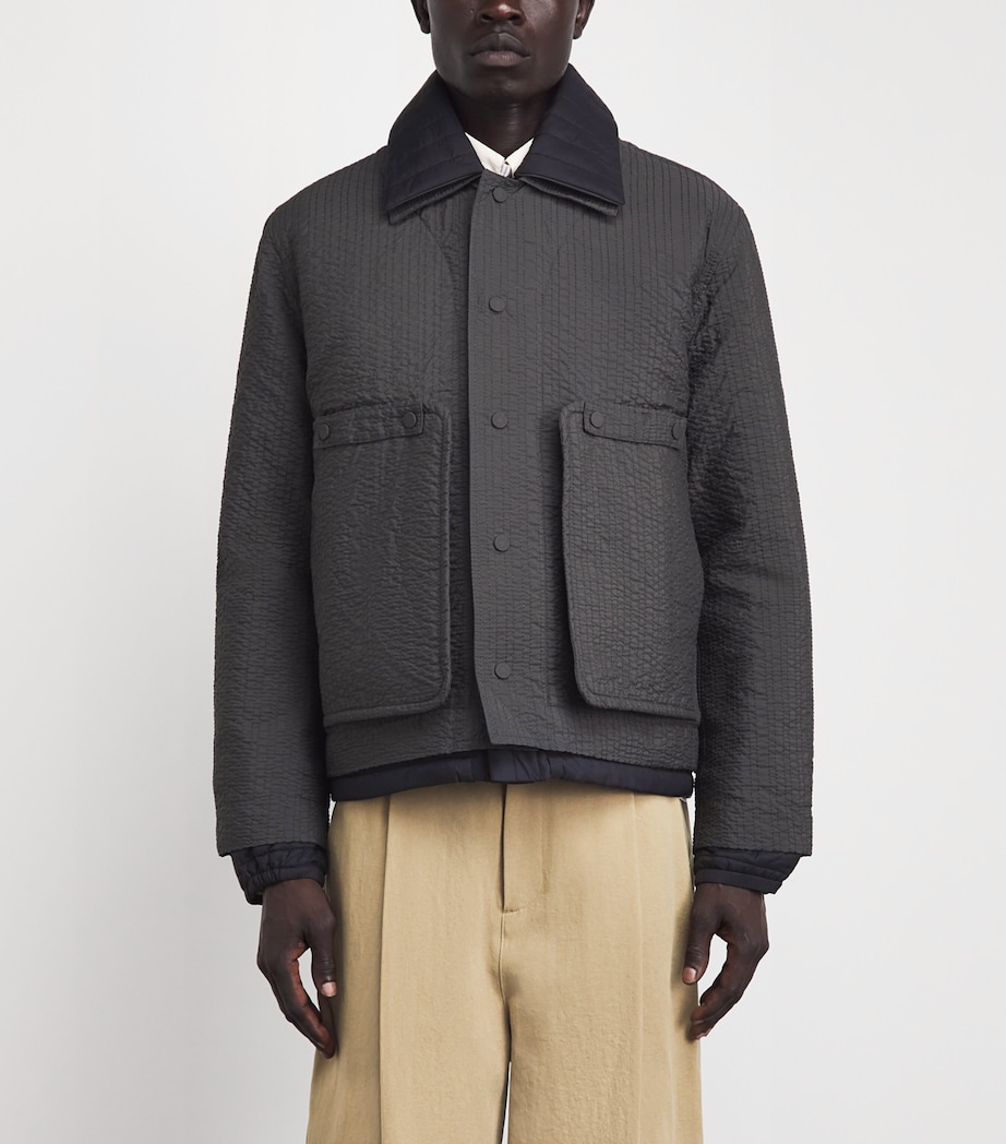 Craig Green Mens Double Quilted Workwear Jacket Grey/ Black Image 4