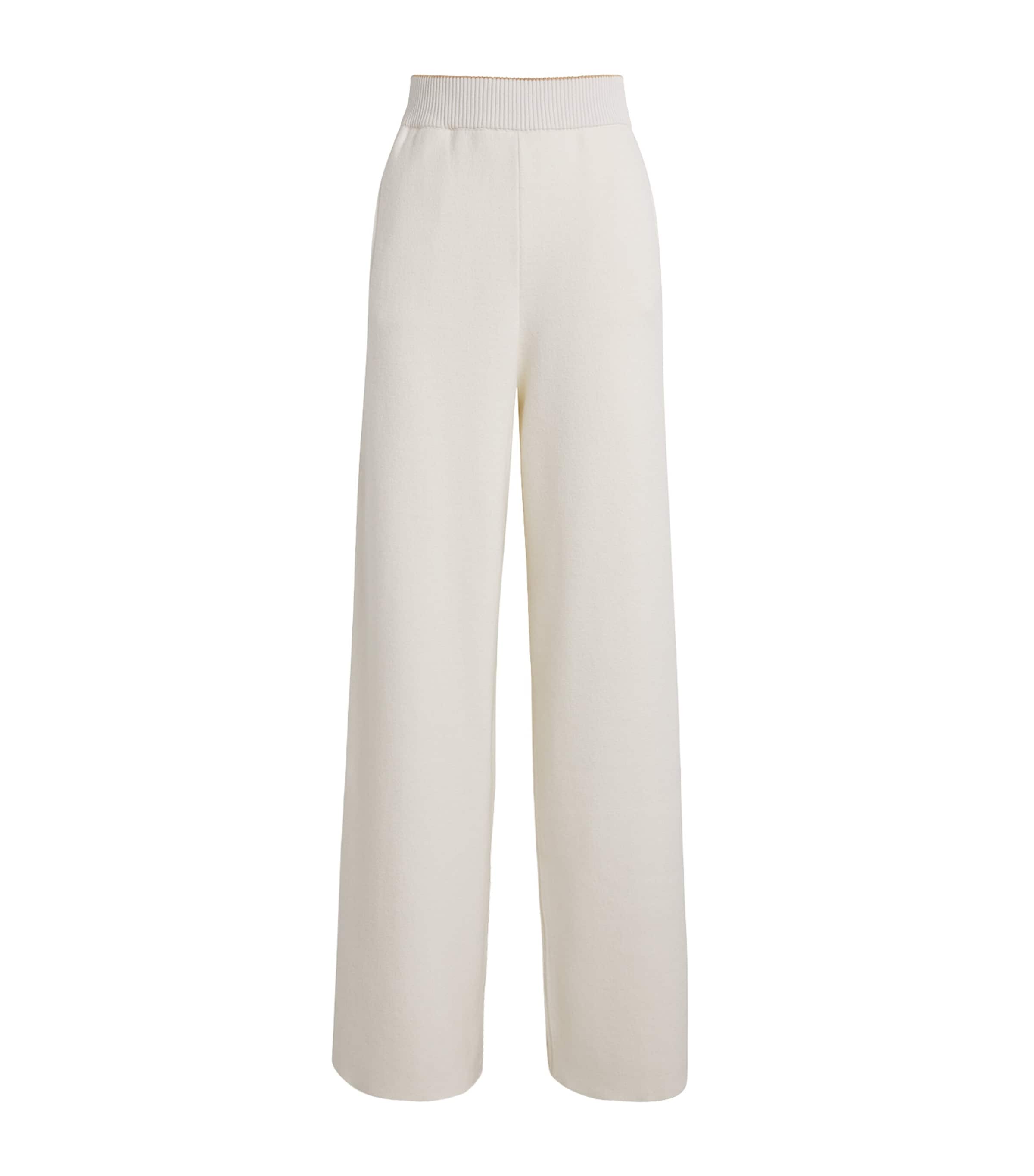 Eleventy Straight Leg Knit Trousers In White