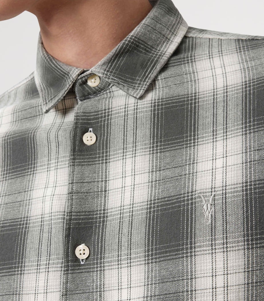 AllSaints Mens Organic Cotton Kelby Shirt Clouded Grey Image 8