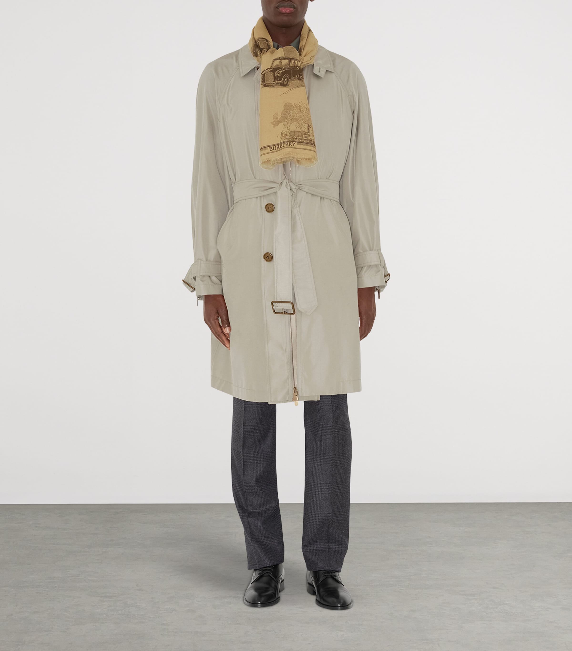 Burberry Silk-Wool London Landmarks Scarf Sand Image 4