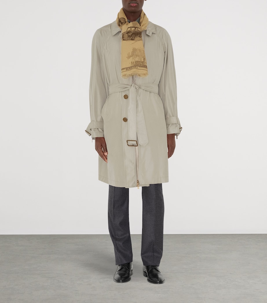 Silk-Wool London Landmarks Scarf SAND Image 4