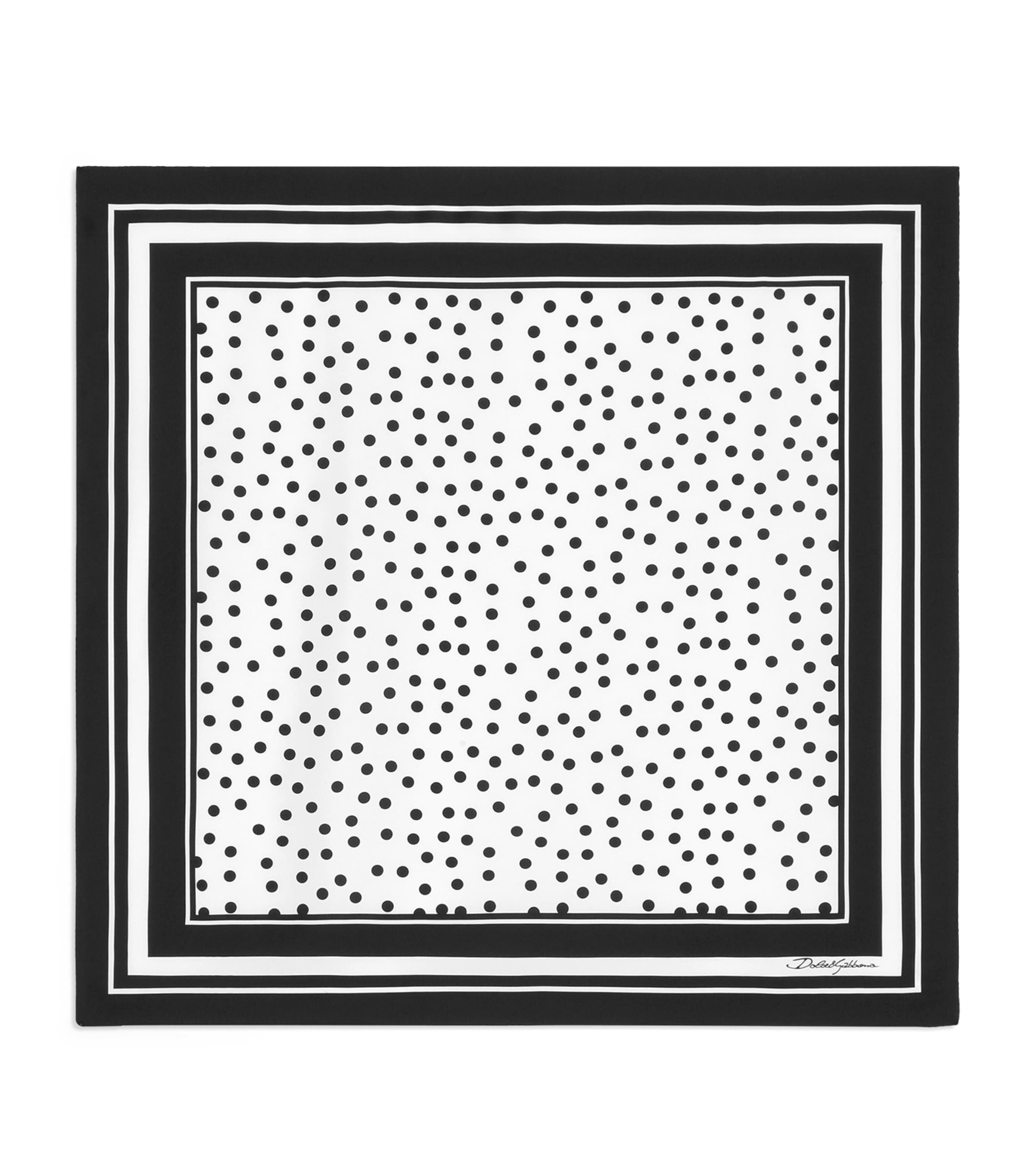 Dolce&Gabbana Silk Printed Scarf Pois Nero Image 1