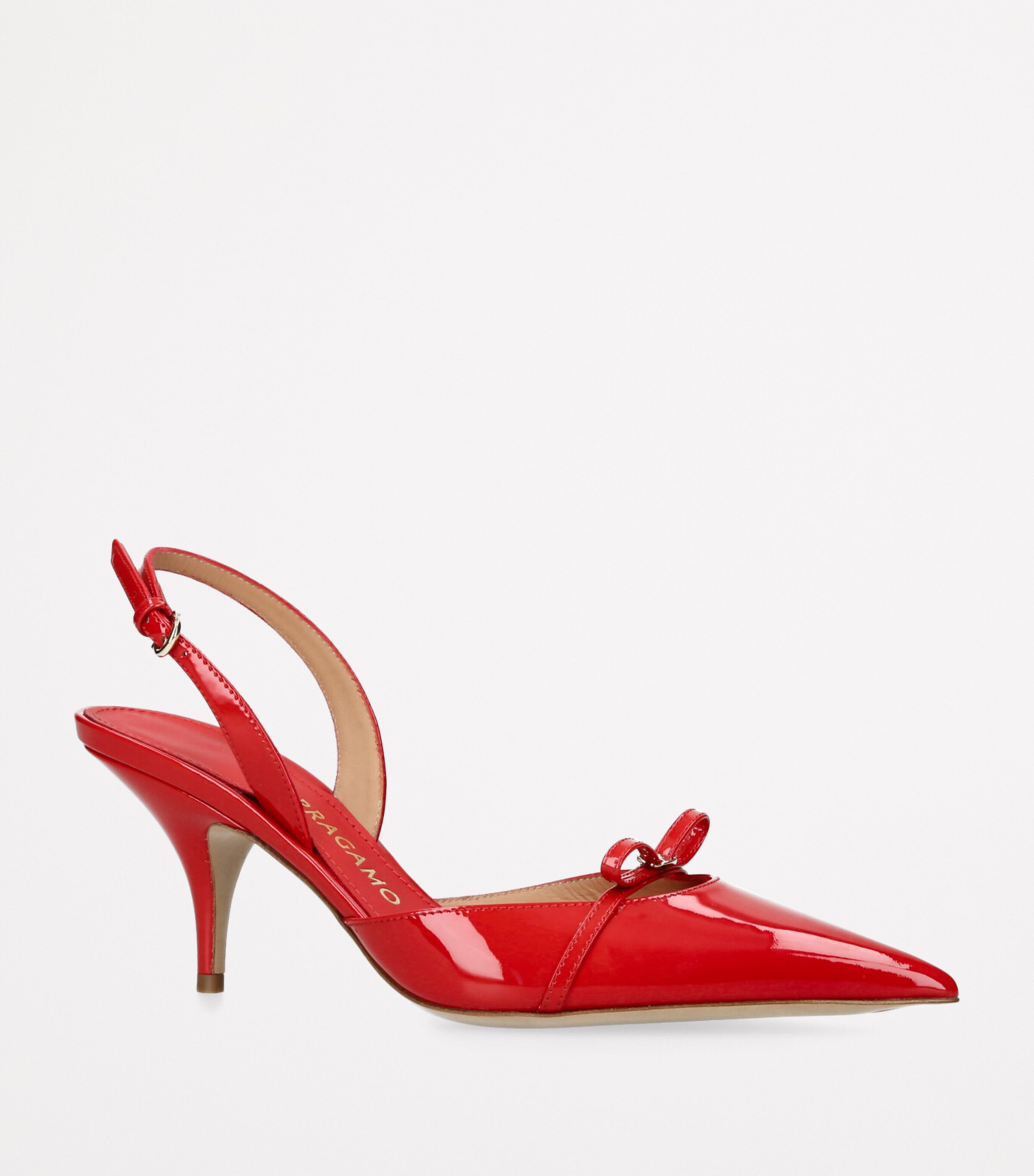 Salvatore Ferragamo Red Patent Leather Gylla Slingback Pumps 70