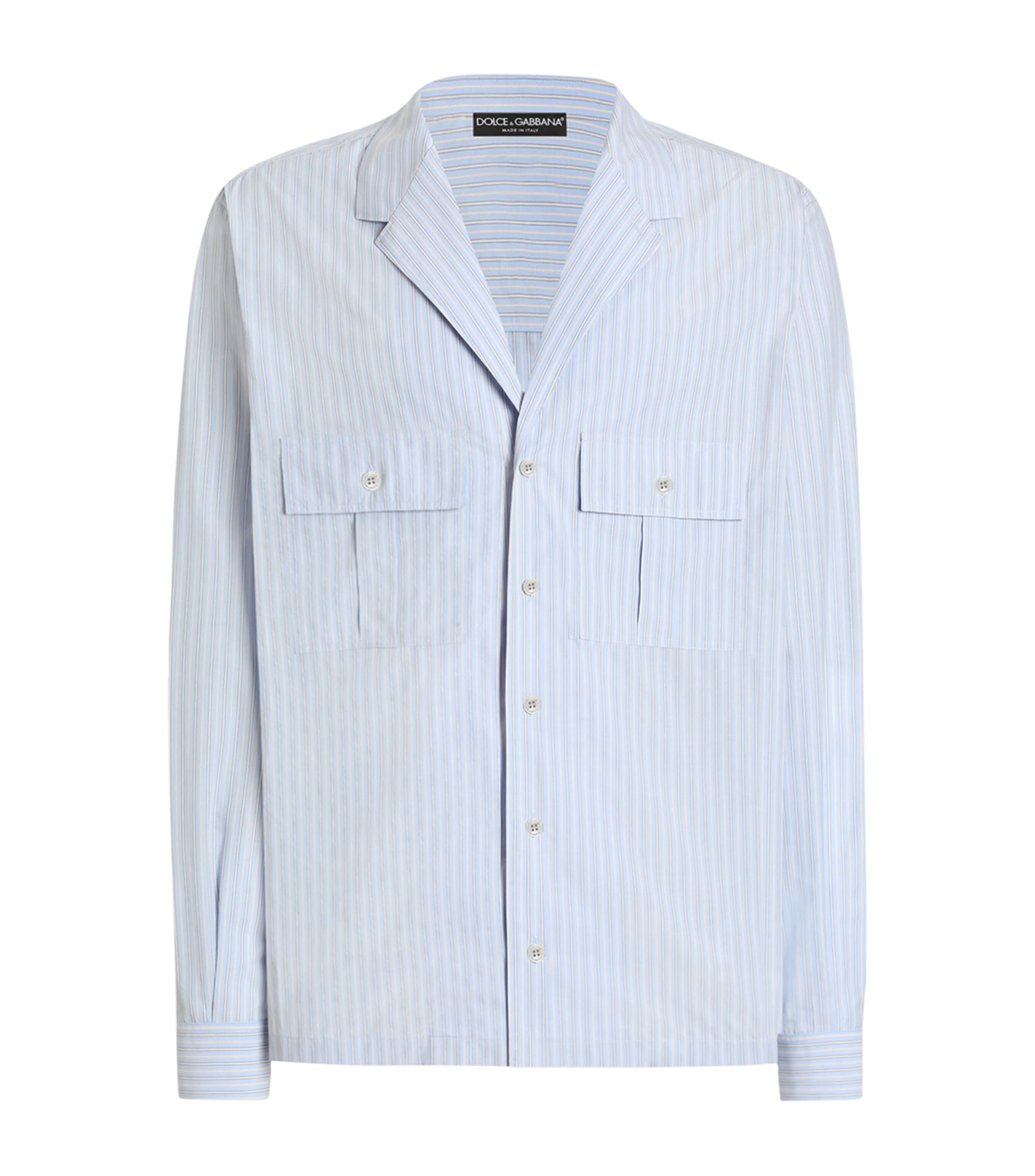 Dolce&Gabbana Mens Cotton Stripe Shirt Striped Image 1