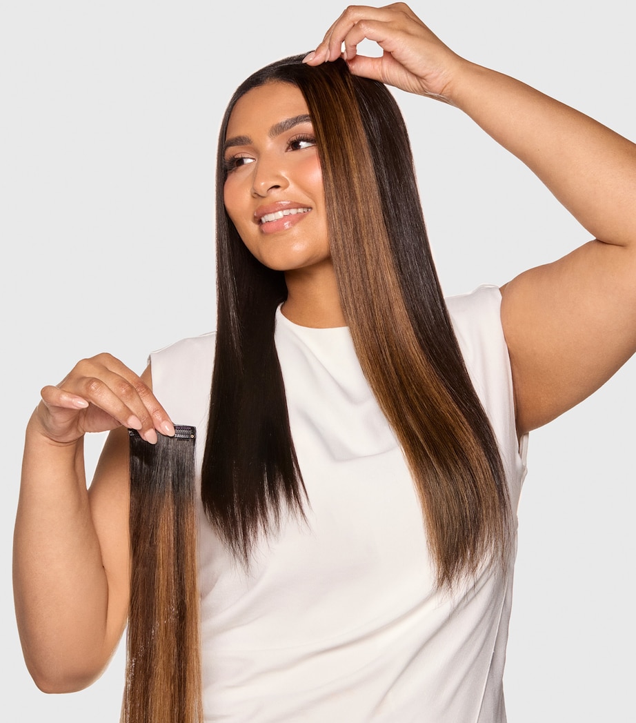 Beauty Works x Huda BARELY THERE Mix & Match Minis Clip-In Hair Extensions (20") RAVEN Image 6