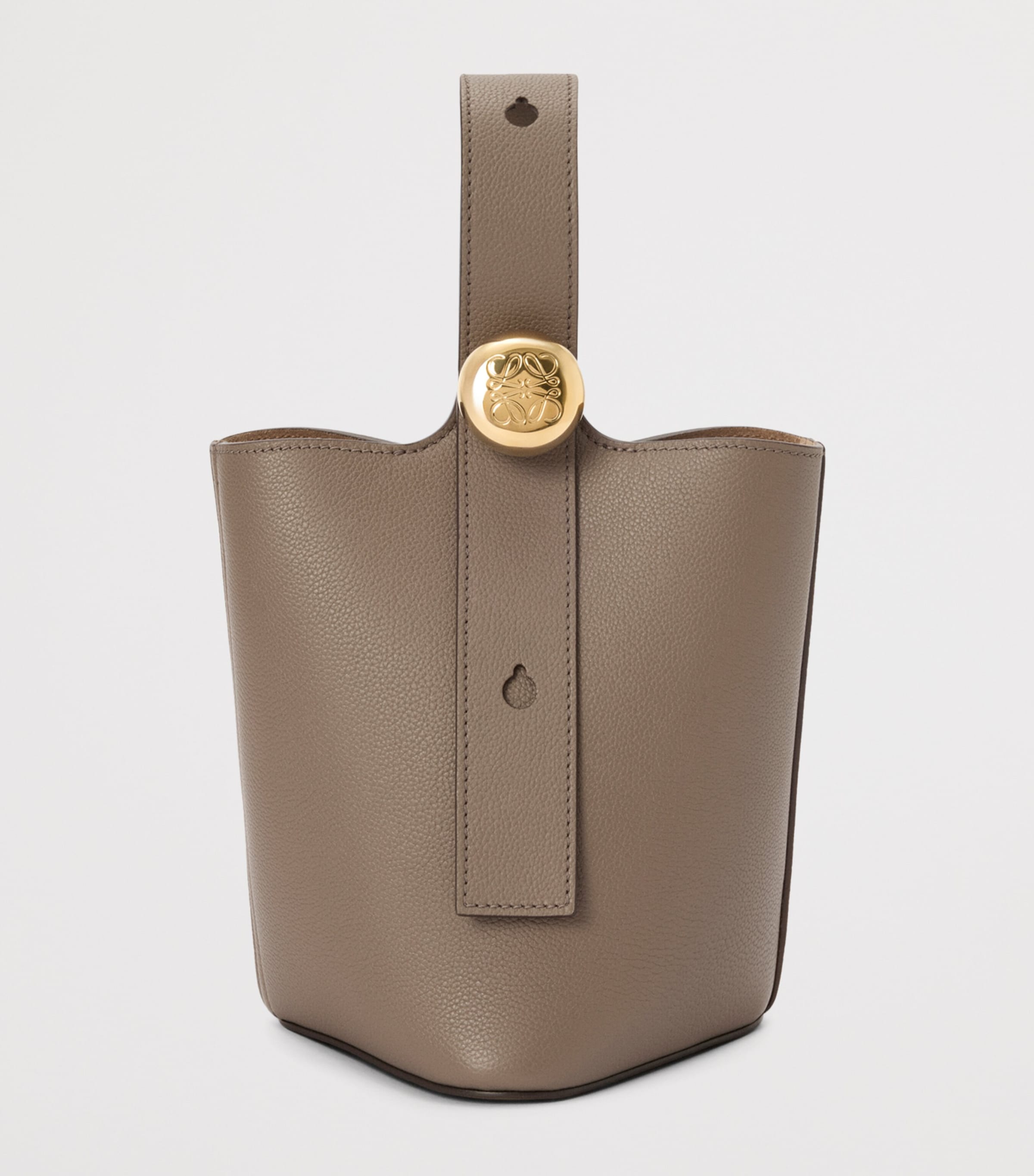 Mini Leather Pebble Bucket Bag TAUPE Image 2