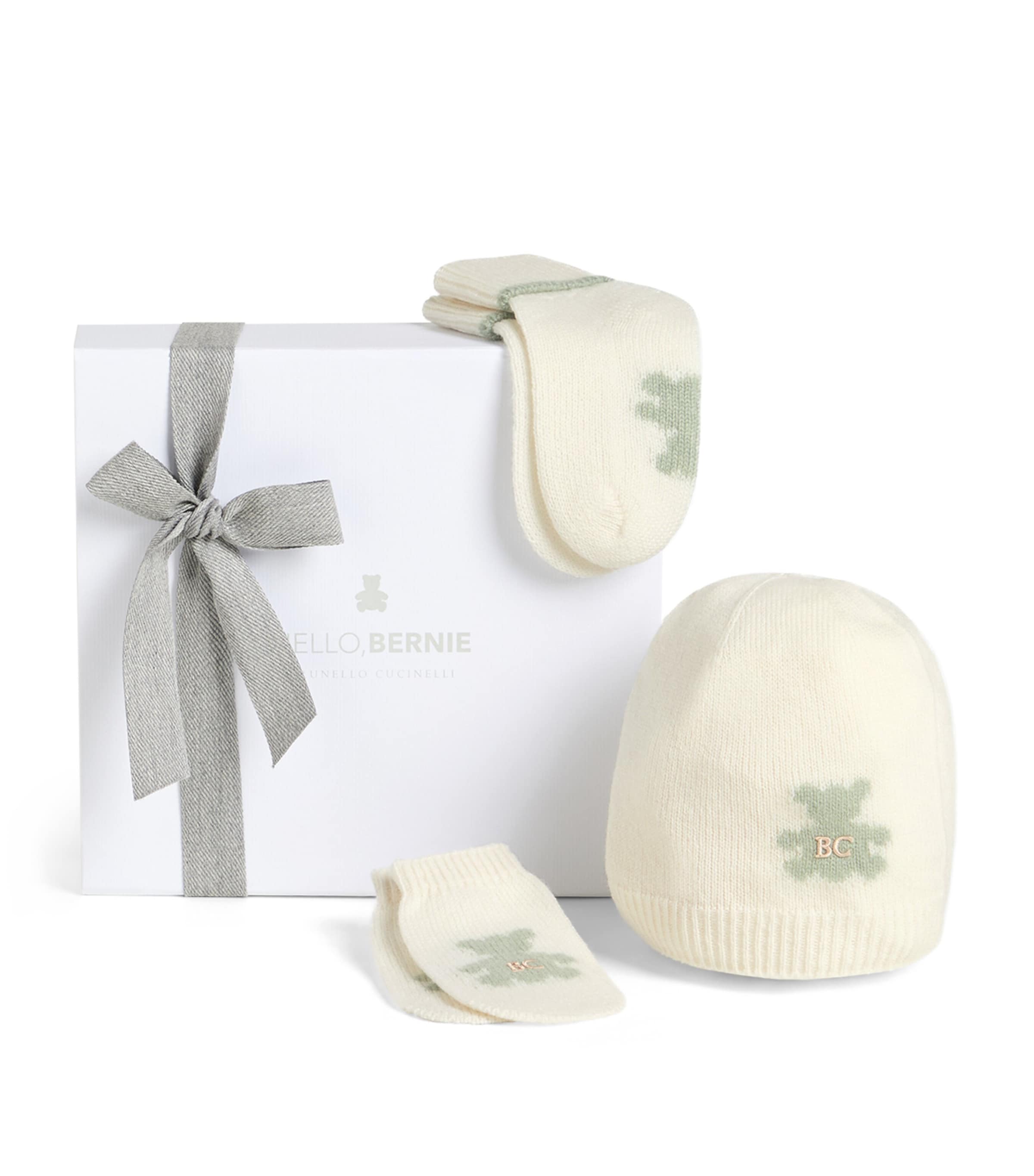 Brunello Cucinelli Kids Cashmere Beanie, Mittens and Socks Set Image 1