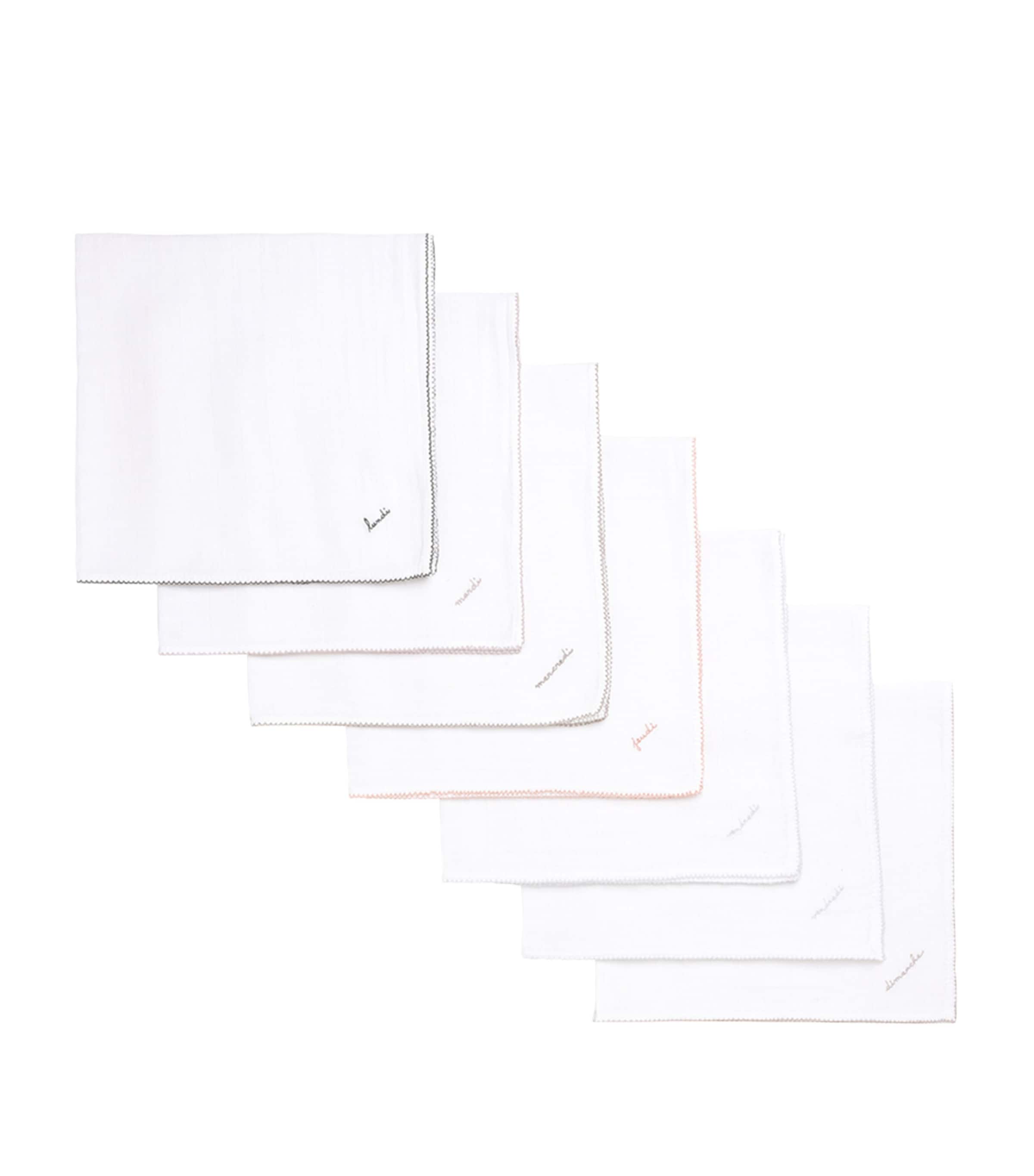Bonpoint Cotton Days Of The Week Swaddle Blanket Set In White