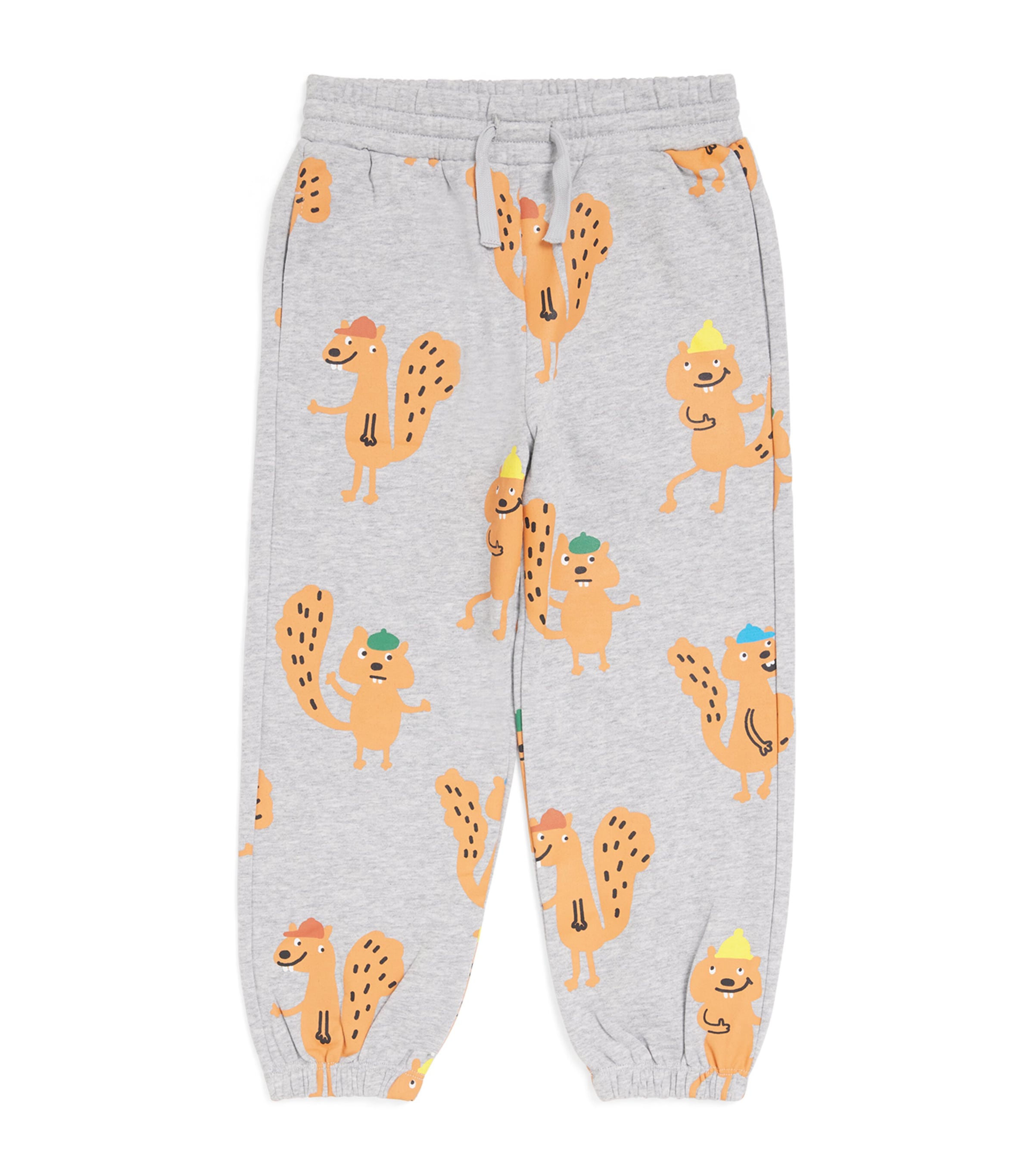 Stella Mccartney Squirrel-print Elasticated Track Pants In Gray
