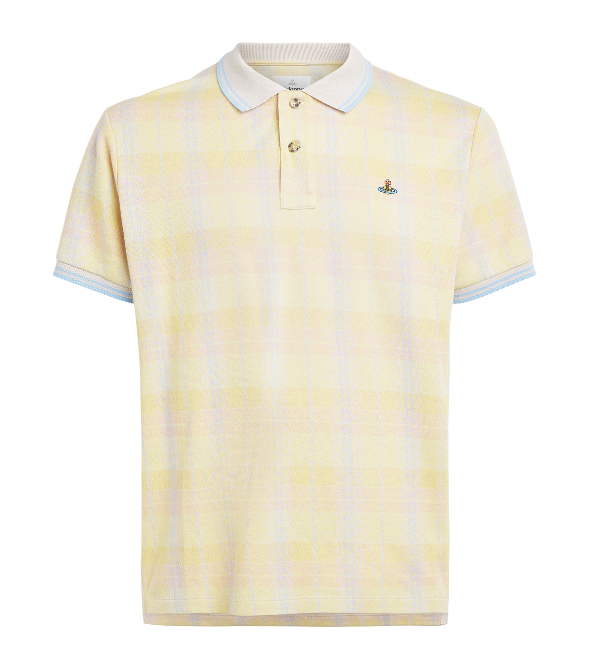 Vivienne Westwood Mens Herringbone Stripe Orb Polo Shirt Hrngbn Strp Image 1