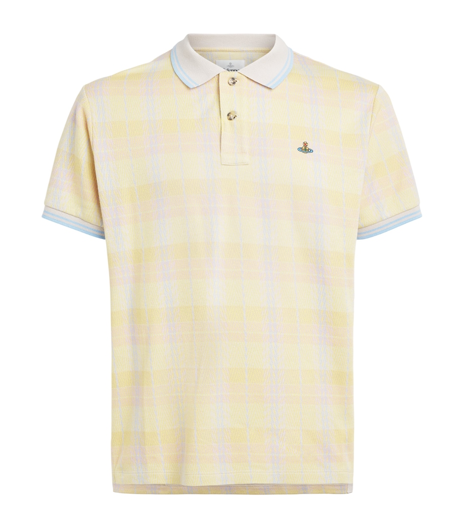 Vivienne Westwood Mens Herringbone Stripe Orb Polo Shirt Hrngbn Strp Image 1
