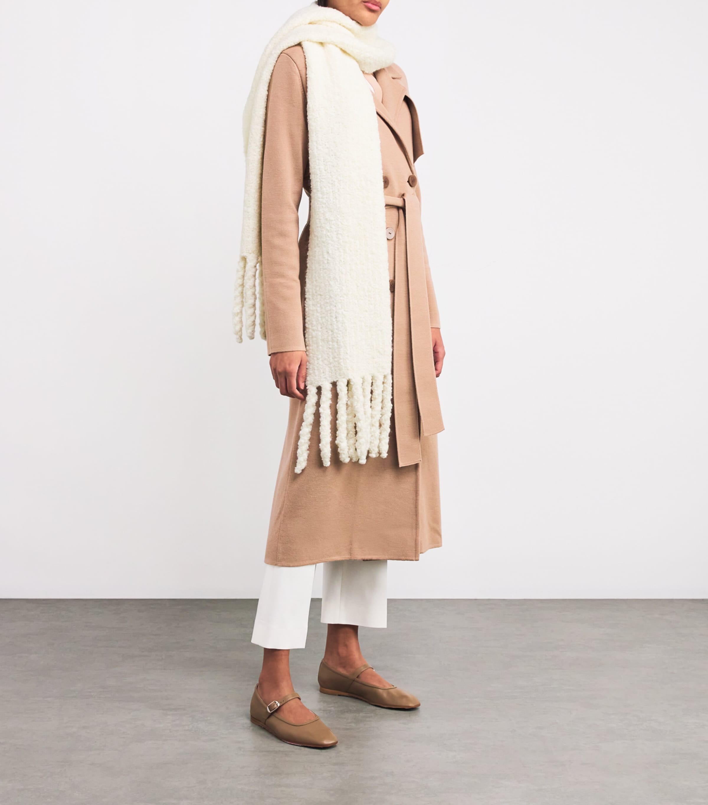 Bouclé Knit Scarf IVORY Image 2