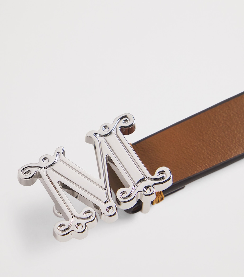 Leather Monogram Belt AMBER BROWN Image 5