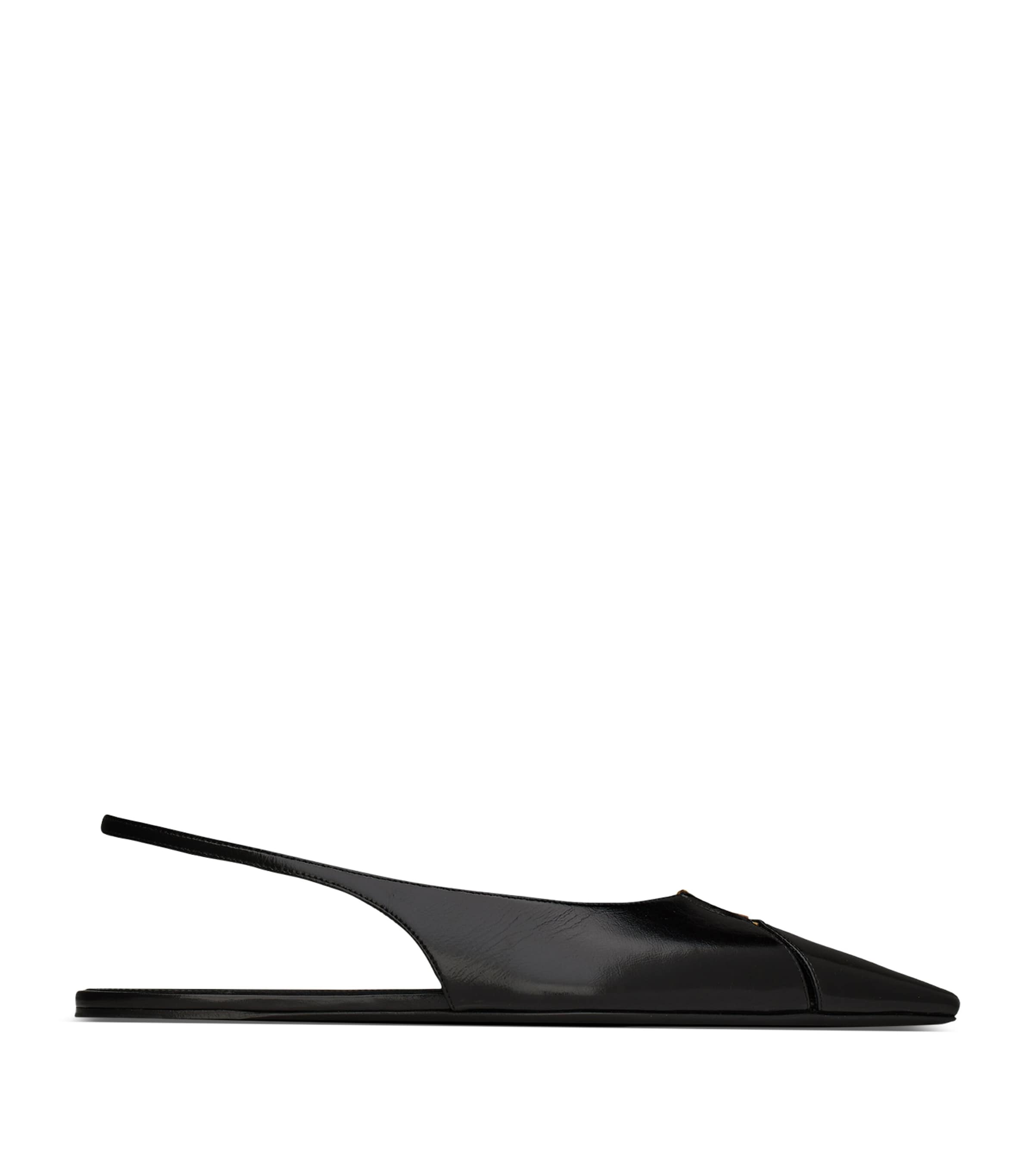 Saint Laurent Babylone Slingback Flats In Smooth Leather In Black