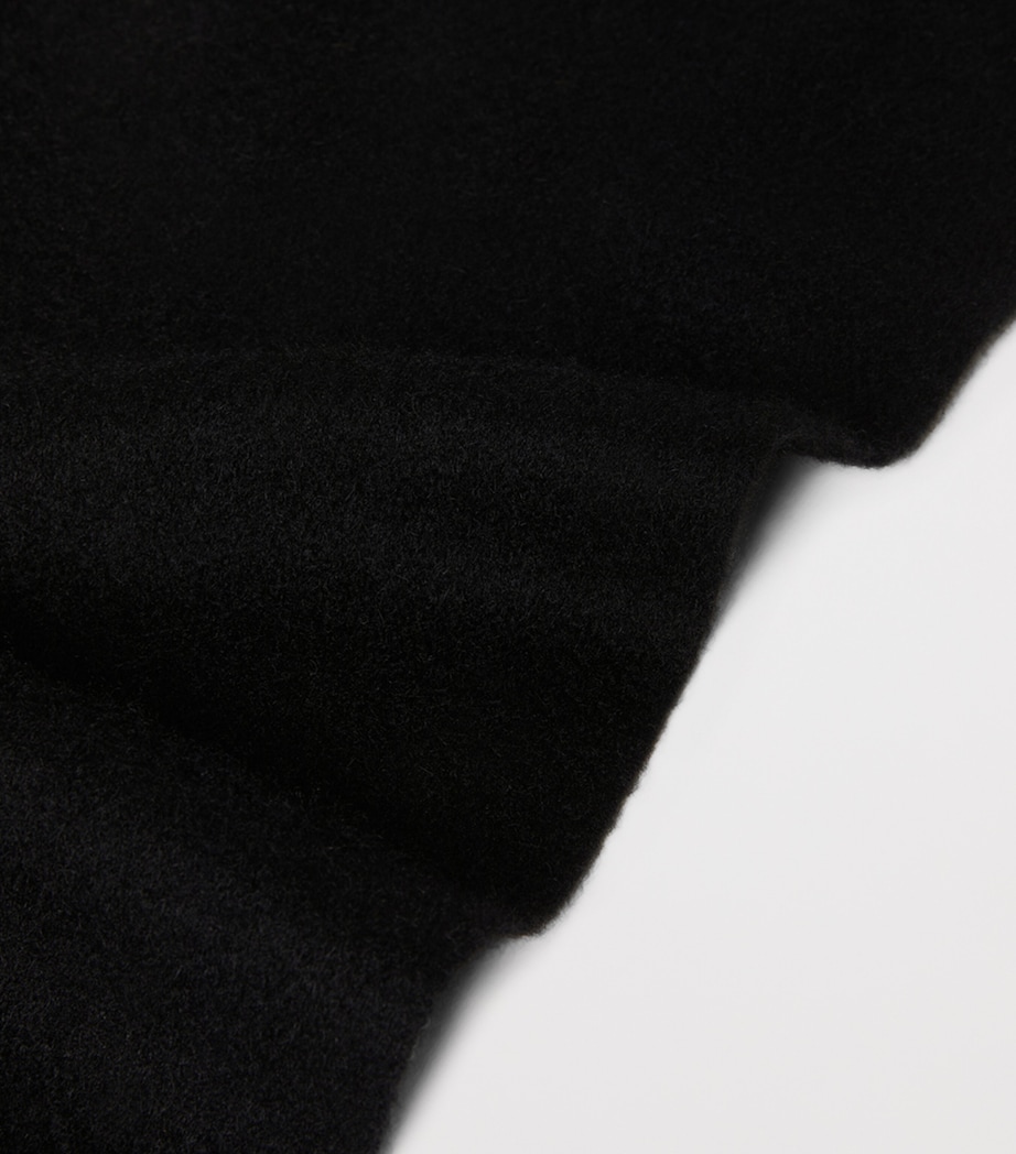 Max Mara Cashmere Monogram Scarf Black Image 4