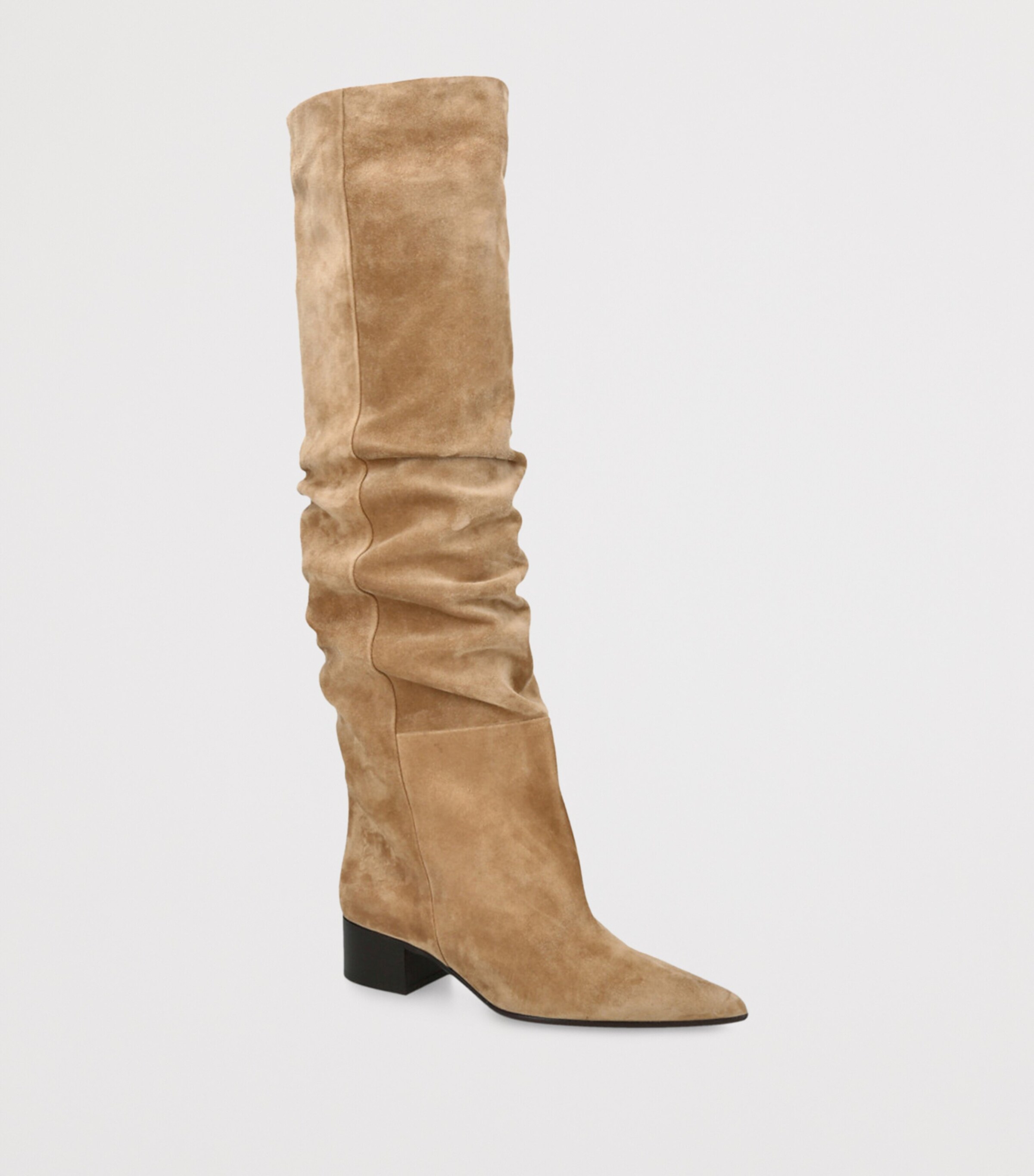 Khaite Suede Andee Over-The-Knee Boots 40 Taupe Image 3