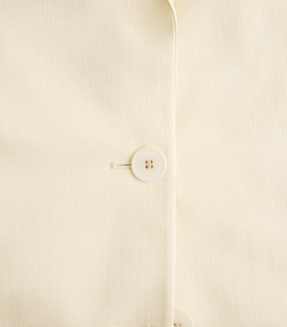 ANINE BING Womens Single-Breasted Quinn Blazer Cream Image 6