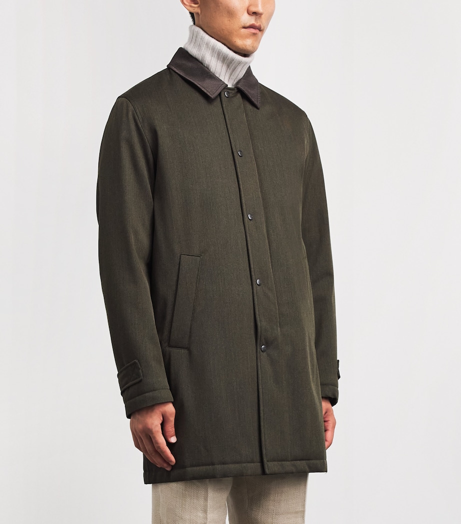 Herno Mens Virgin Wool Car Coat Mltar Maron Image 4