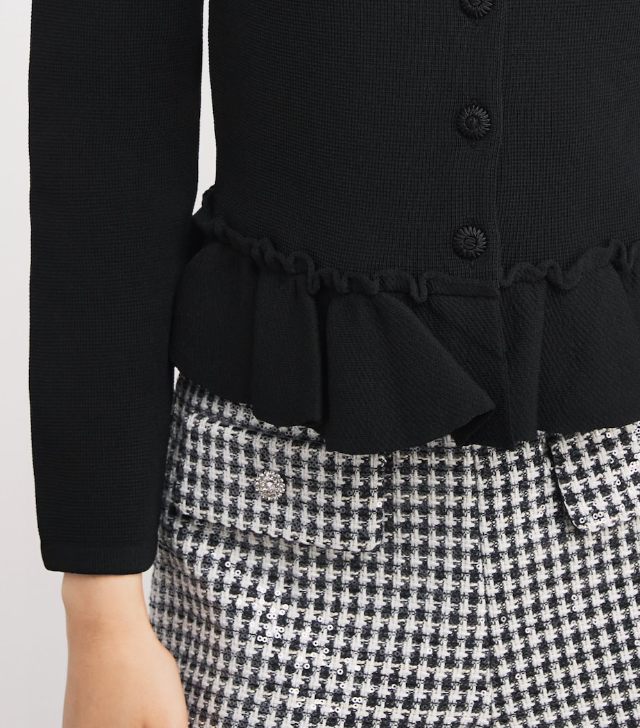 Sandro Paris Womens Detachable-Collar Peplum Cardigan Black Image 6