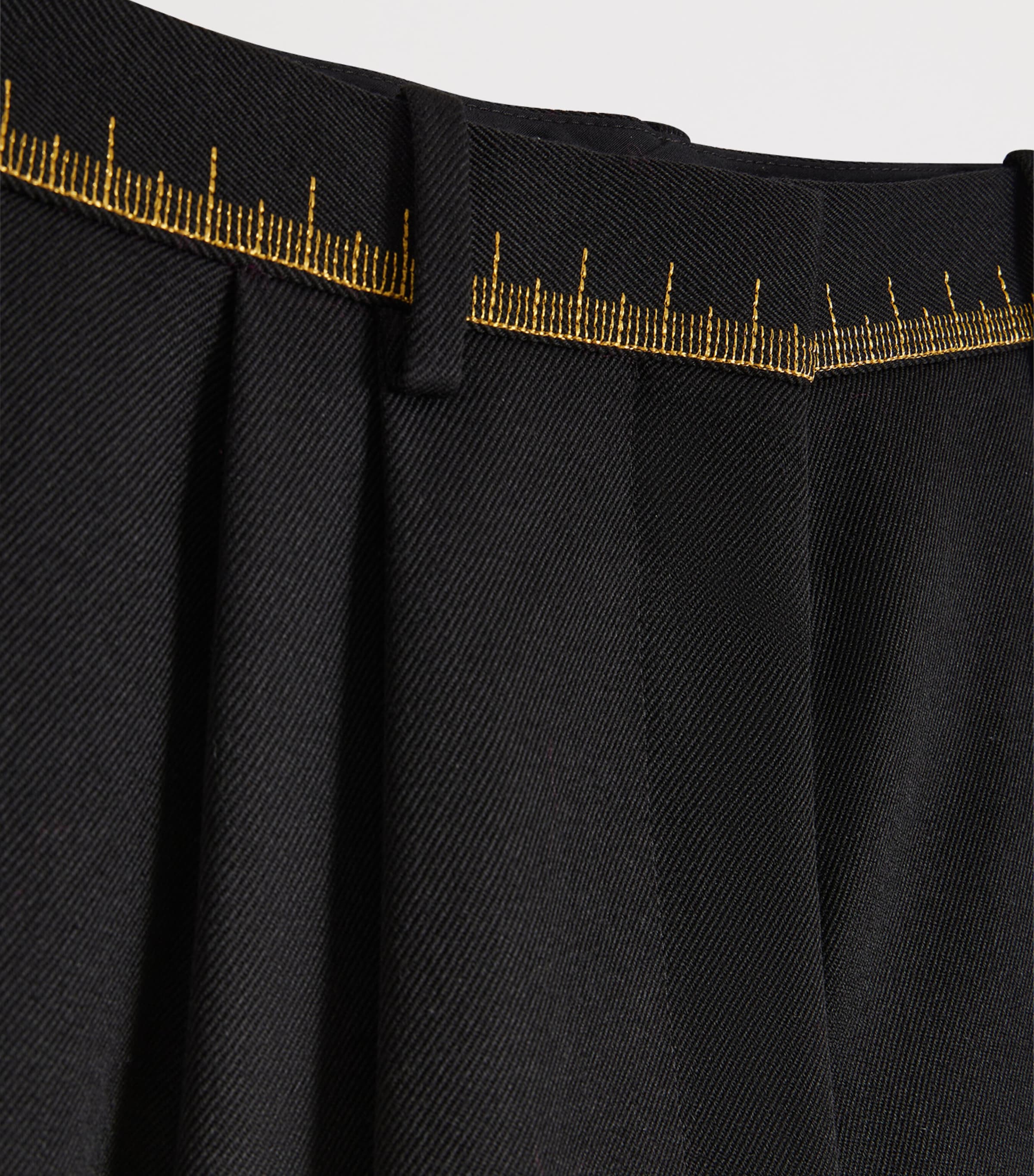 Schiaparelli Womens Wool Measuring Tape Wide-Leg Trousers Black Image 3