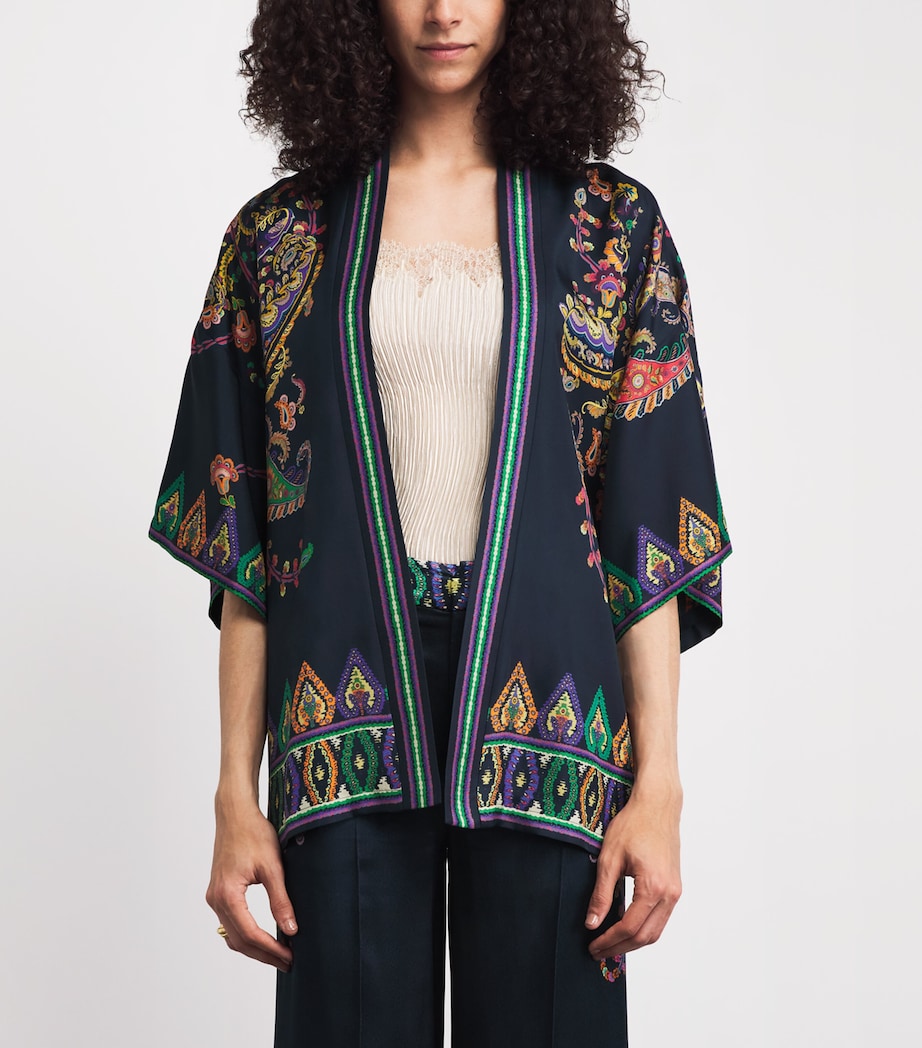 Etro Womens Silk Paisley Kesa Jacket Prnt On Bl Bse Image 4