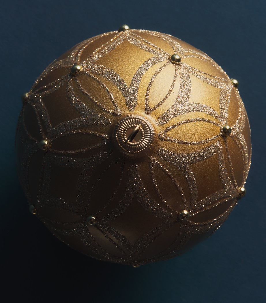 Harrods Shimmer-Effect Glitter Bauble Gold Matt Image 2