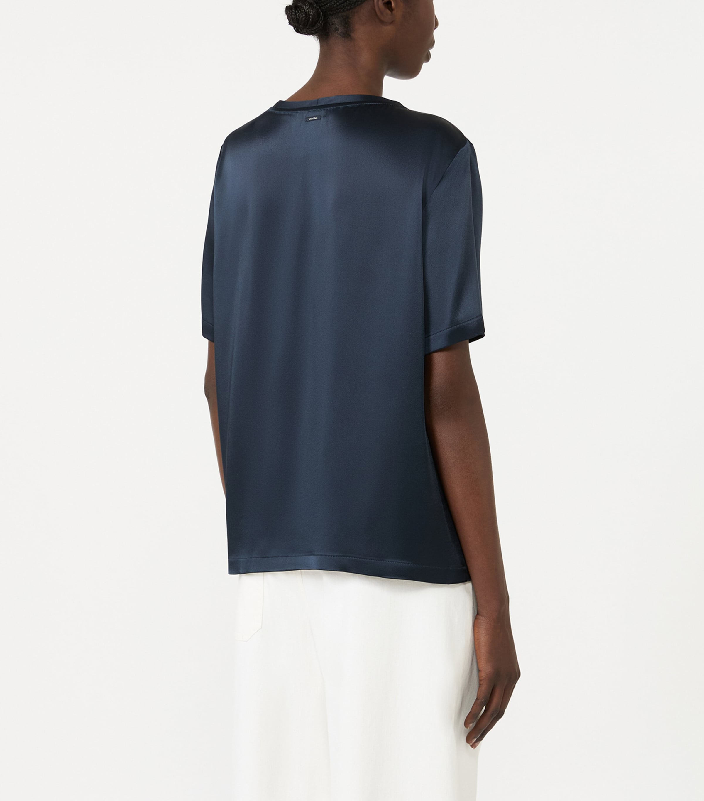 Max Mara Womens Satin T-Shirt Midnightblue Image 4