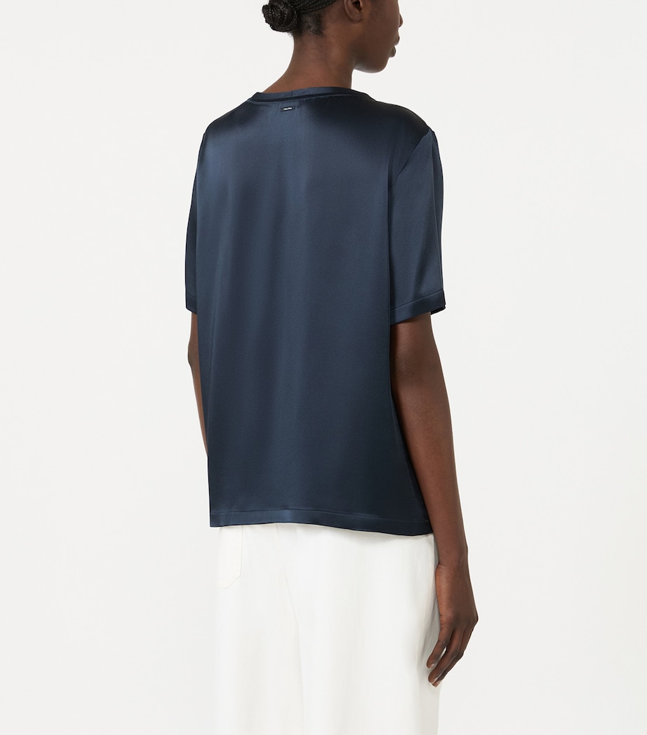 Max Mara Womens Satin T-Shirt Midnightblue Image 4