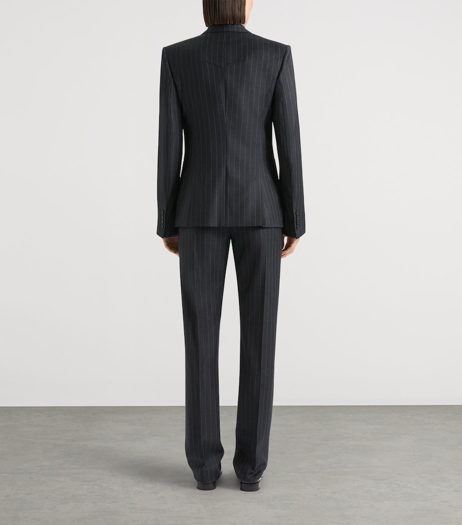 Givenchy Womens Wool Pinstripe Single-Breasted Blazer Image 3